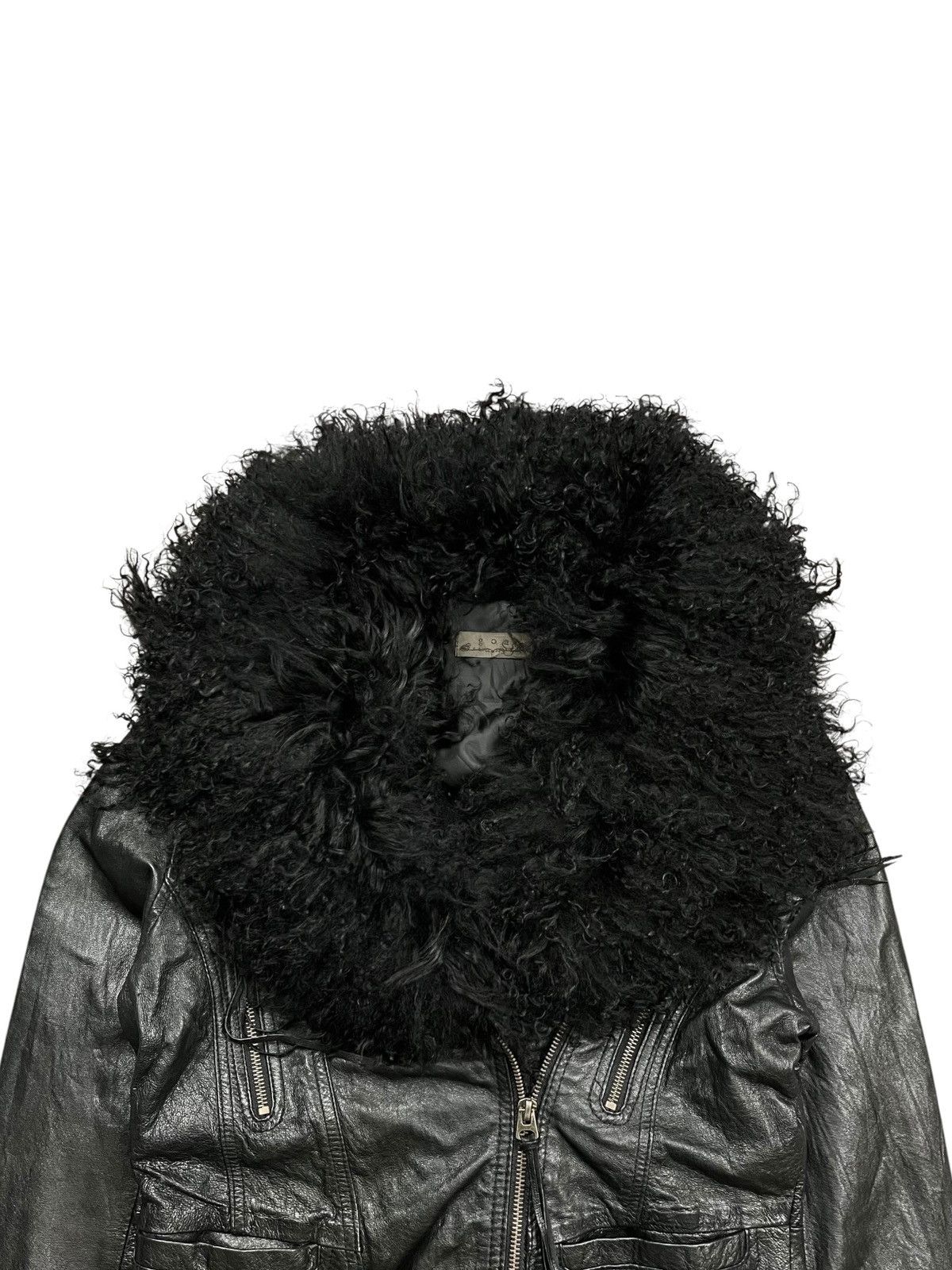 2000s GOA - Vkei Style Fuzzy Fur Leather Jacket