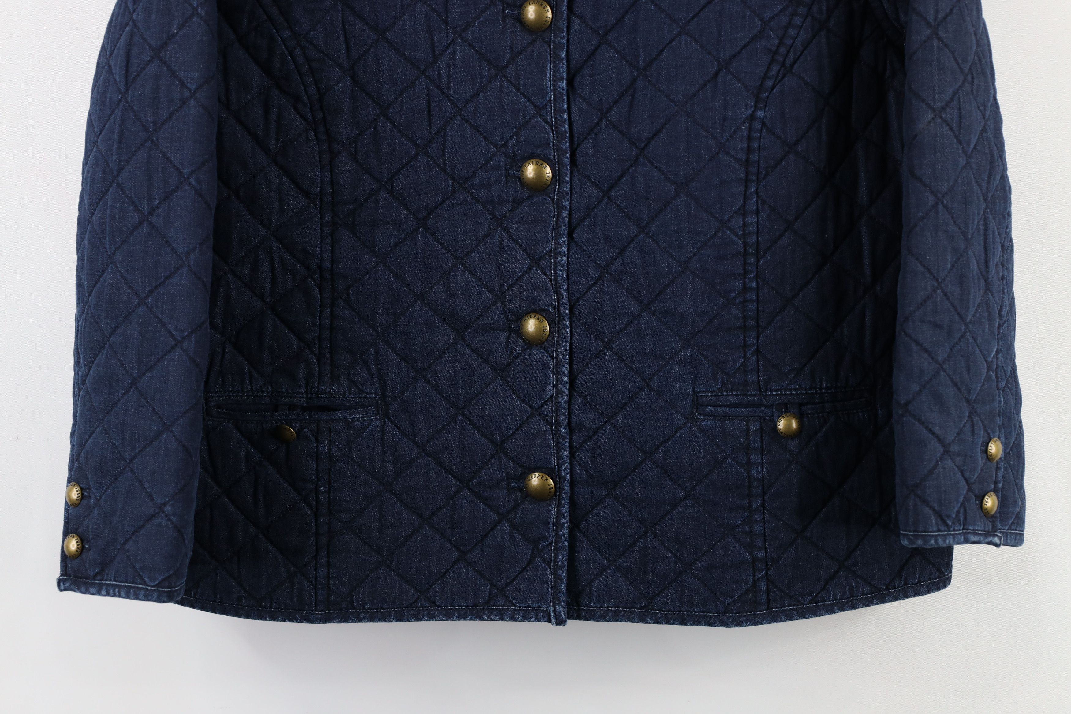 Ralph Lauren × Vintage Vintage 90s Ralph Lauren Full Button Jacket Indigo Blue Size XL / US 12-14 / IT 48-50 - 3 Thumbnail