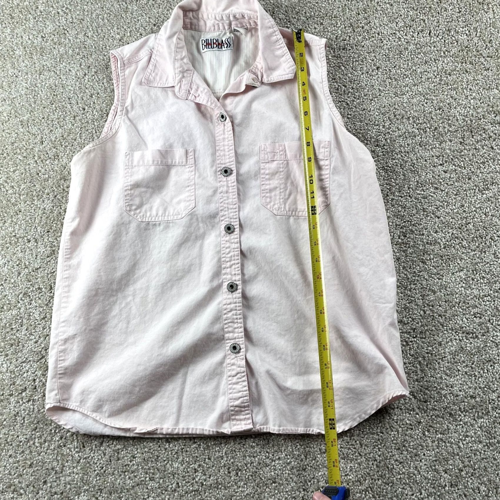 Bill Blass VINTAGE Bill Blass Shirt Womens Medium Pink Sleeveless Button Up Chambray Top Size M / US 6-8 / IT 42-44 - 5 Thumbnail