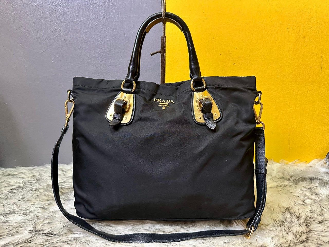Prada Authentic Prada Tessuto Soft Calf Leather Shopping Tote Bag Size ONE SIZE - 1 Thumbnail