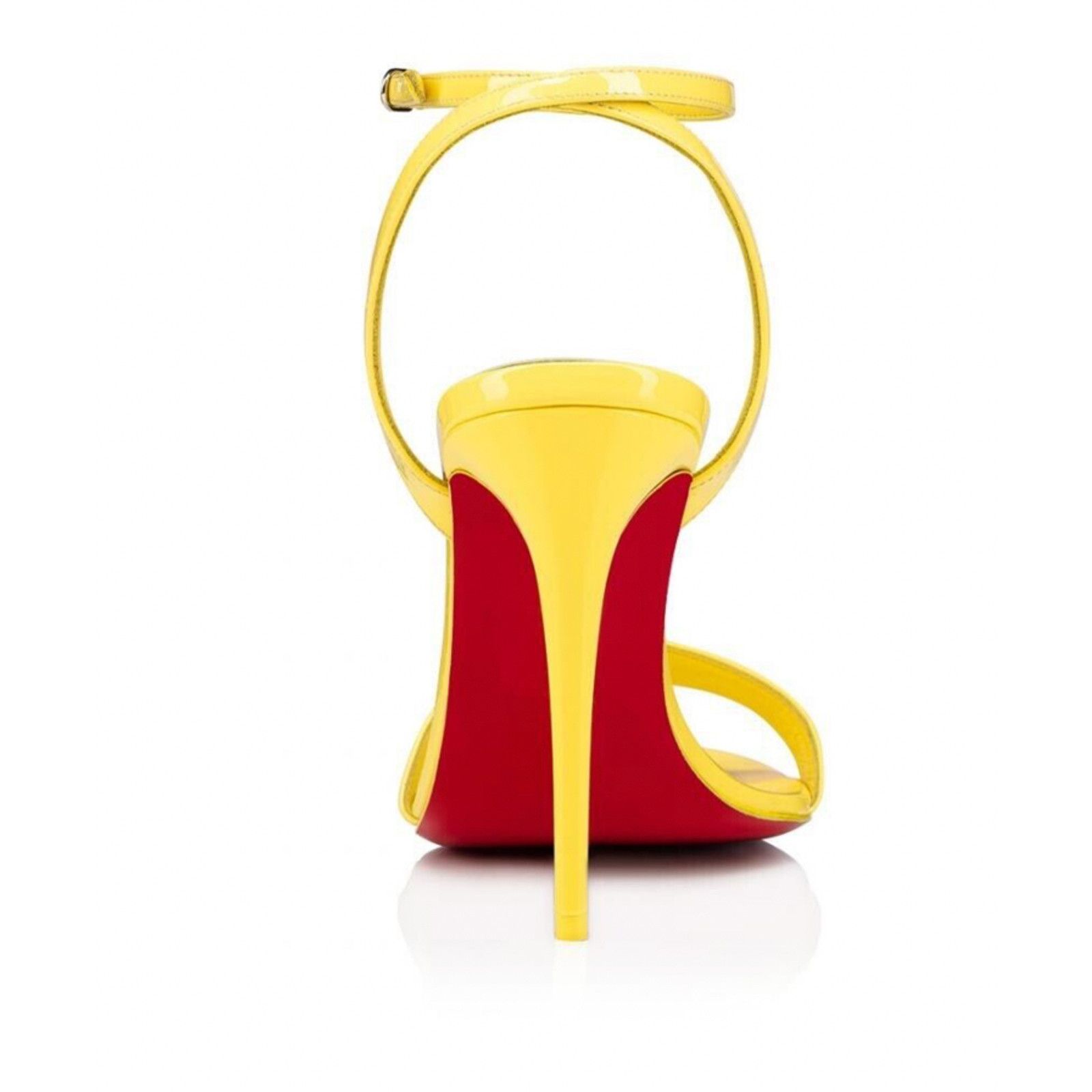 Christian Louboutin Loubigirl 100 Piou Piou Yellow Strap Sandal Heel Pump 38.5 Size US 8.5 / IT 38.5 - 10 Thumbnail