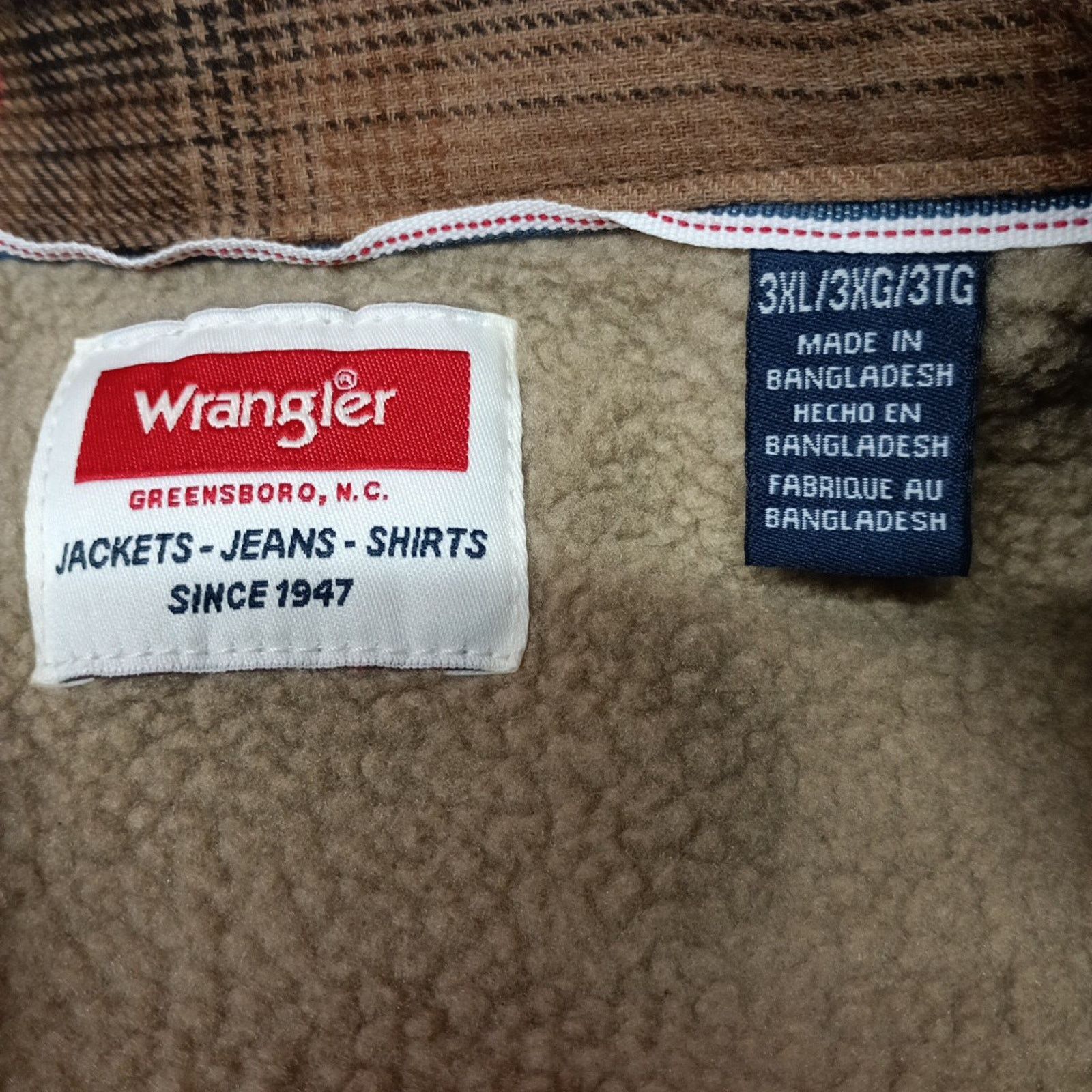 Wrangler Wrangler Heavyweight Shacket Men's 3XL Brown Sherpa Lining Size US XXL / EU 58 / 5 - 5 Thumbnail