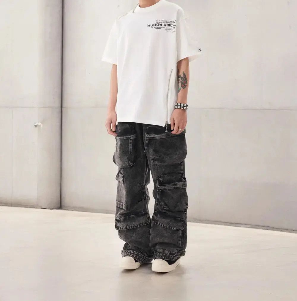 Japanese Brand × Jean Washed Cargo Denim Jeans Size US 34 / EU 50 - 2 Thumbnail