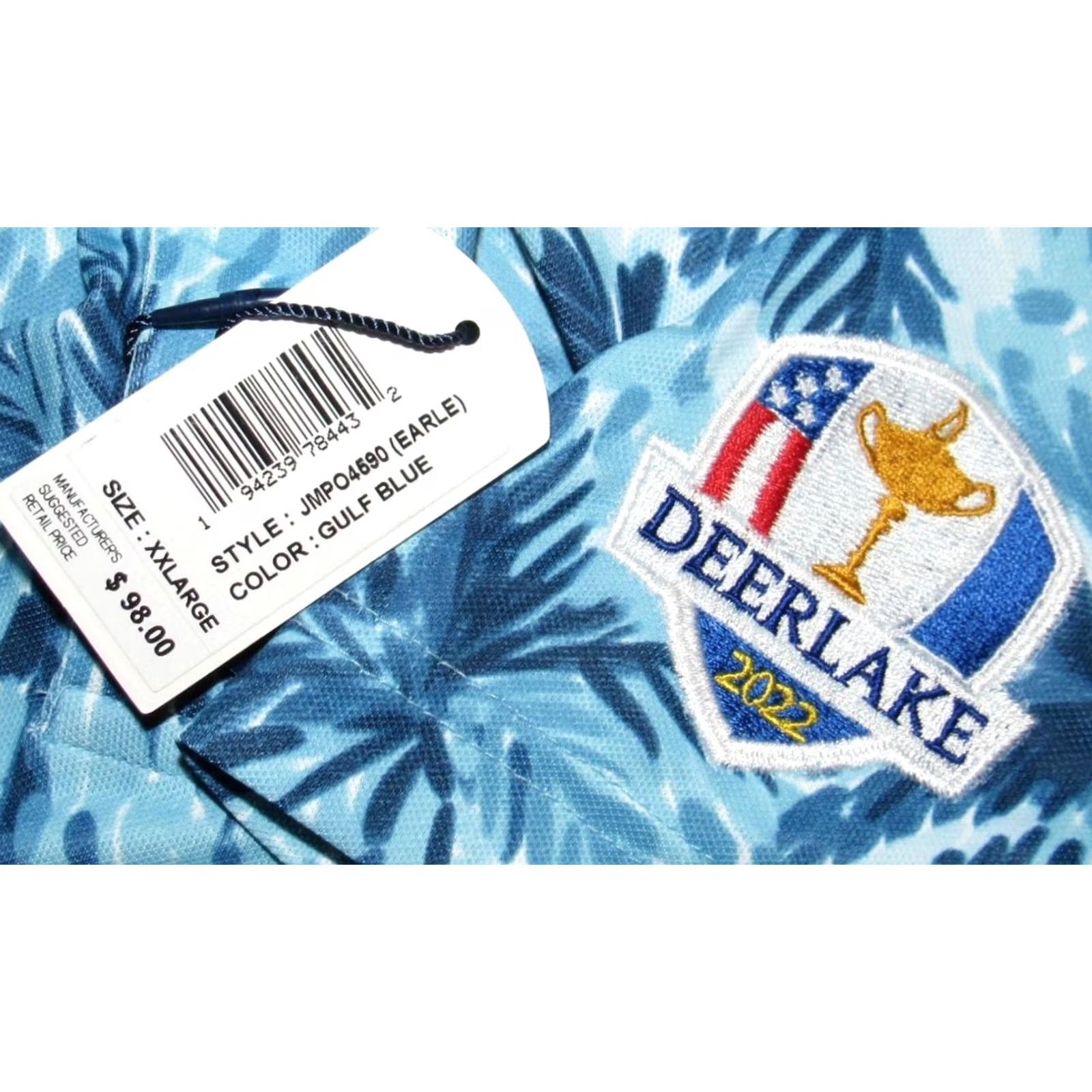 johnnie-O JOHNNIE O Blue Short Sleeve Ryder Cup Polo Shirt XXL Men NWT Size US XXL / EU 58 / 5 - 3 Thumbnail