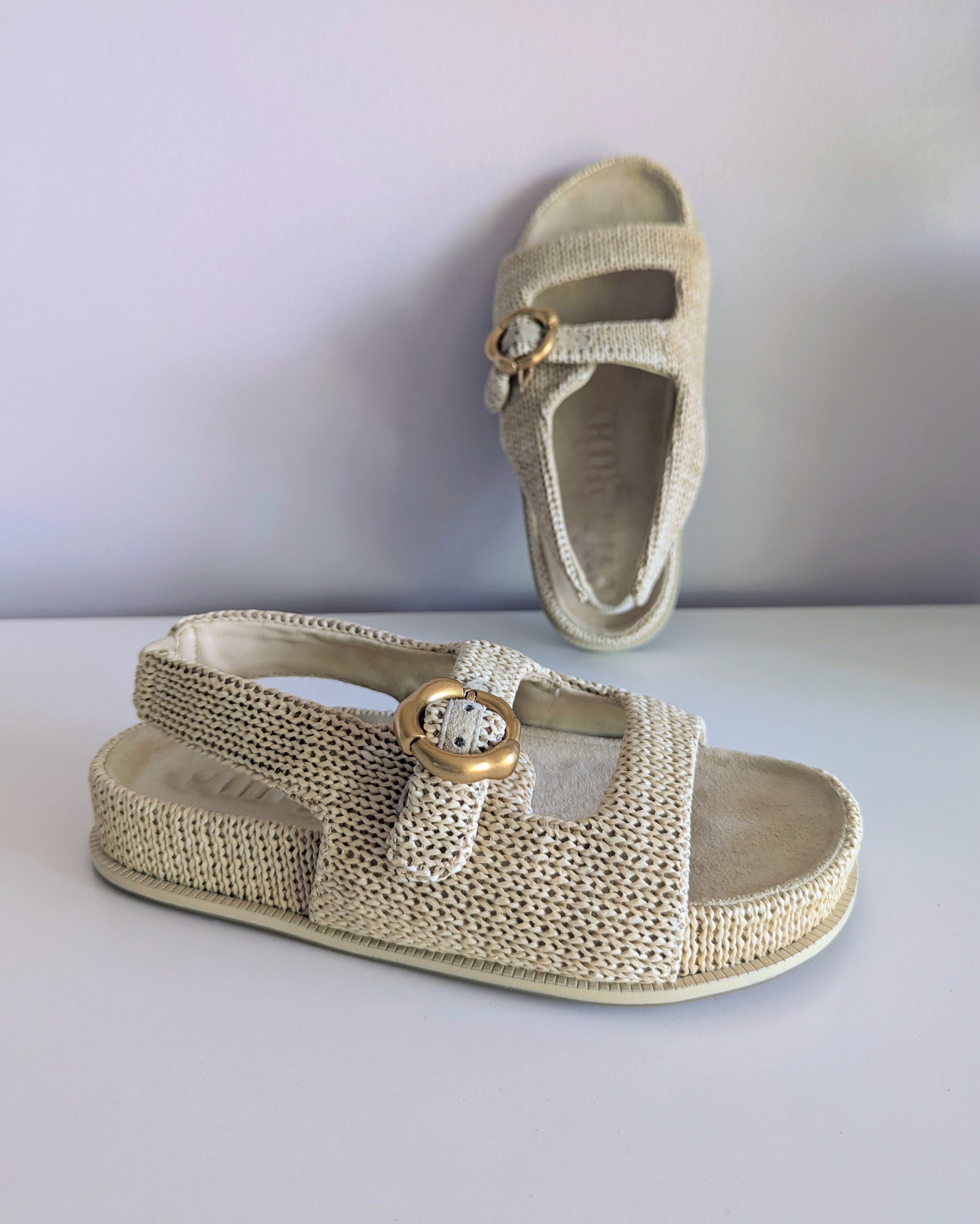 Cult Gaia RARE CULT GAIA Brielle Raffia Sporty Sandals 36.5 Natural Size US 6.5 / IT 36.5 - 4 Thumbnail