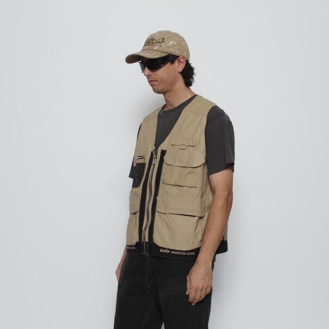 Vintage TAN AND BLACK TECHNICAL ZIP UP UTILITY VEST BY DUBIN Size US XL / EU 56 / 4 - 3 Thumbnail