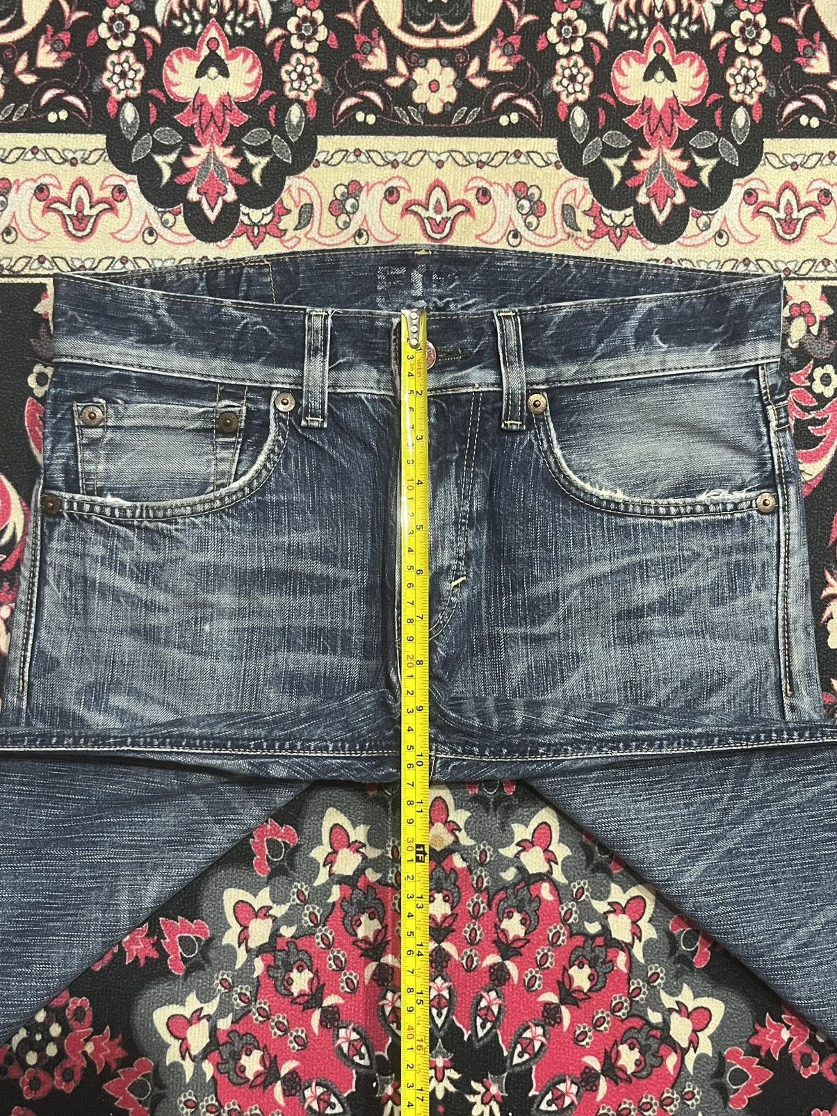 Tornado Mart ⚡️Flare⚡️Vintage Edwin Blue Trip Whiskering Blue Washed Jeans Size US 30 / EU 46 - 14 Thumbnail