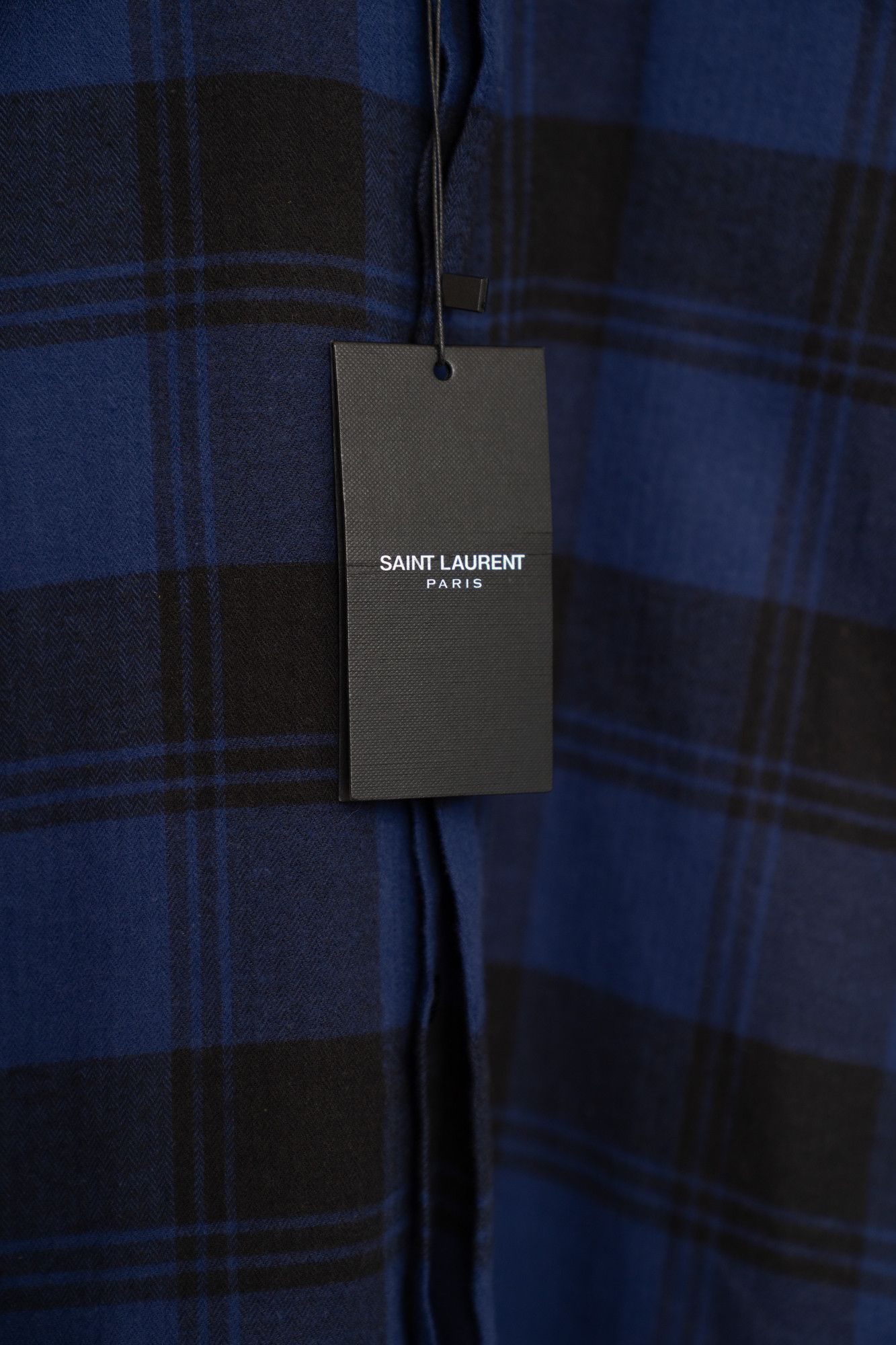 Saint Laurent Paris [NWT] SAINT LAURENT BLACK NAVY CHECK SHIRTS Size US S / EU 44-46 / 1 - 7 Thumbnail