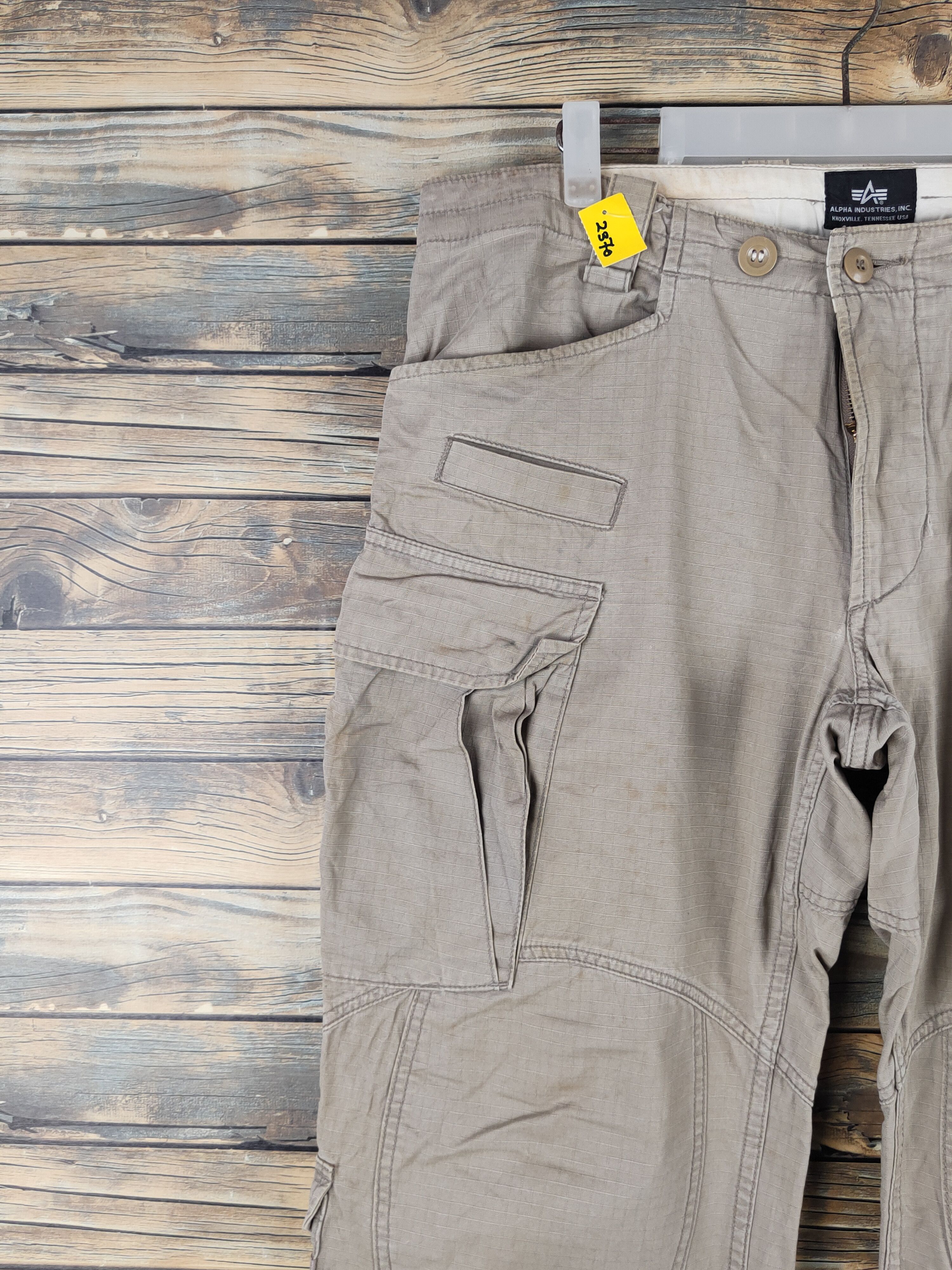 Alpha Industries DL Alpha Industries Beige Multipocket Cargo Pants #2370 Size US 36 / EU 52 - 3 Thumbnail
