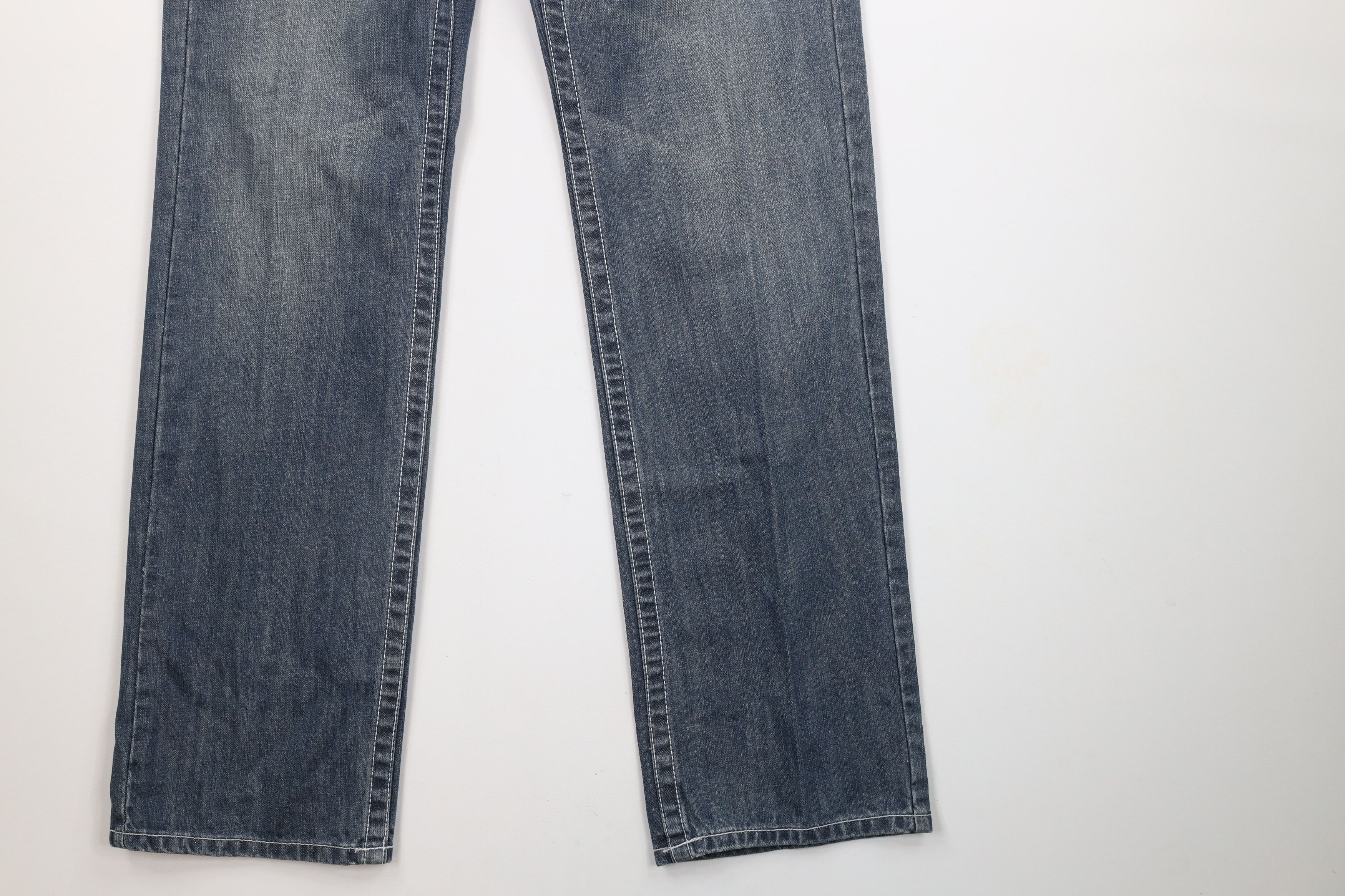 Pelle Pelle × Vintage Vintage Pelle Pelle Leather Trim Thick Stitch Denim Jeans Size US 32 / EU 48 - 4 Thumbnail