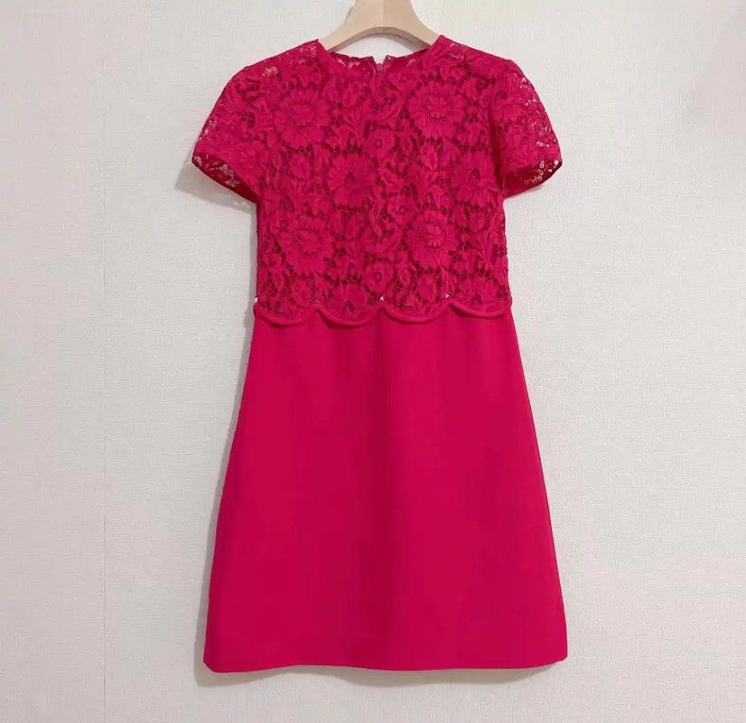 Valentino Valentino Summer Pink Lace Dress 0089 Size S / US 4 / IT 40 - 1 Thumbnail