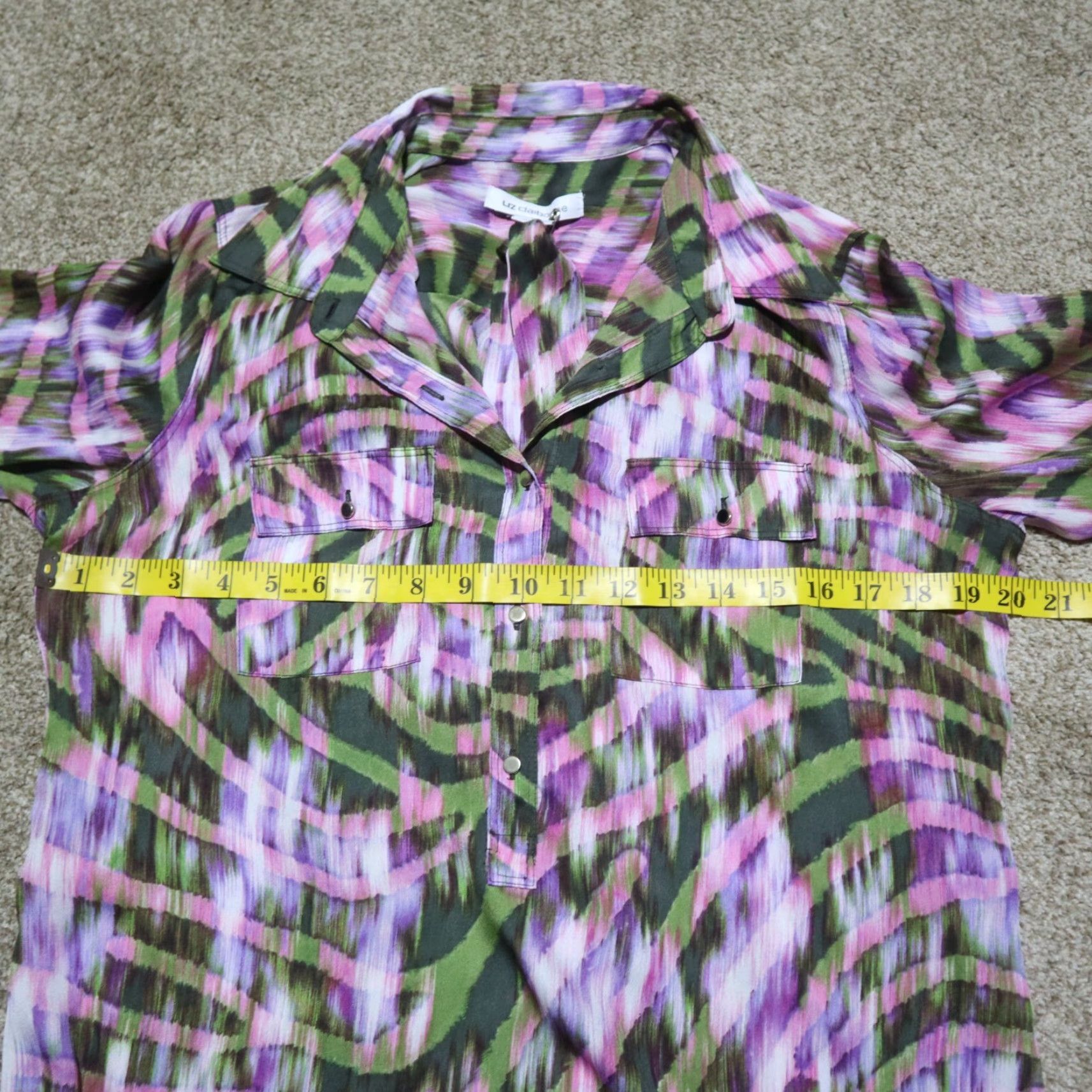 Liz Claiborne Liz Claiborne Shirt Women M Purple Long Sleeve Button-Down Front Tie-Front Slim Fit Casual Corporate Career Size M / US 6-8 / IT 42-44 - 4 Thumbnail