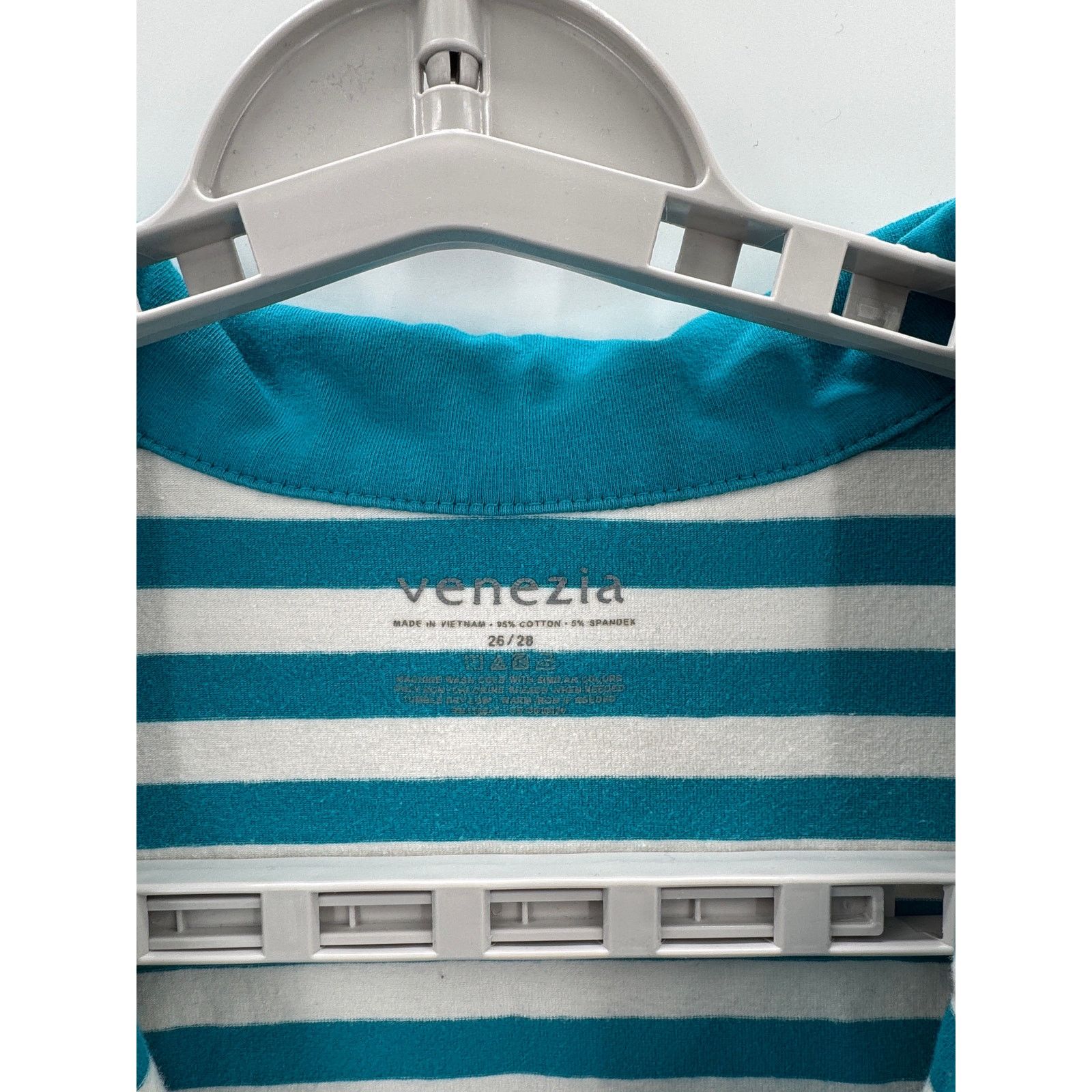 Other Venezia teal white striped polo shirt size 26/28 casual Size 3XL / US 20-22 - 3 Thumbnail