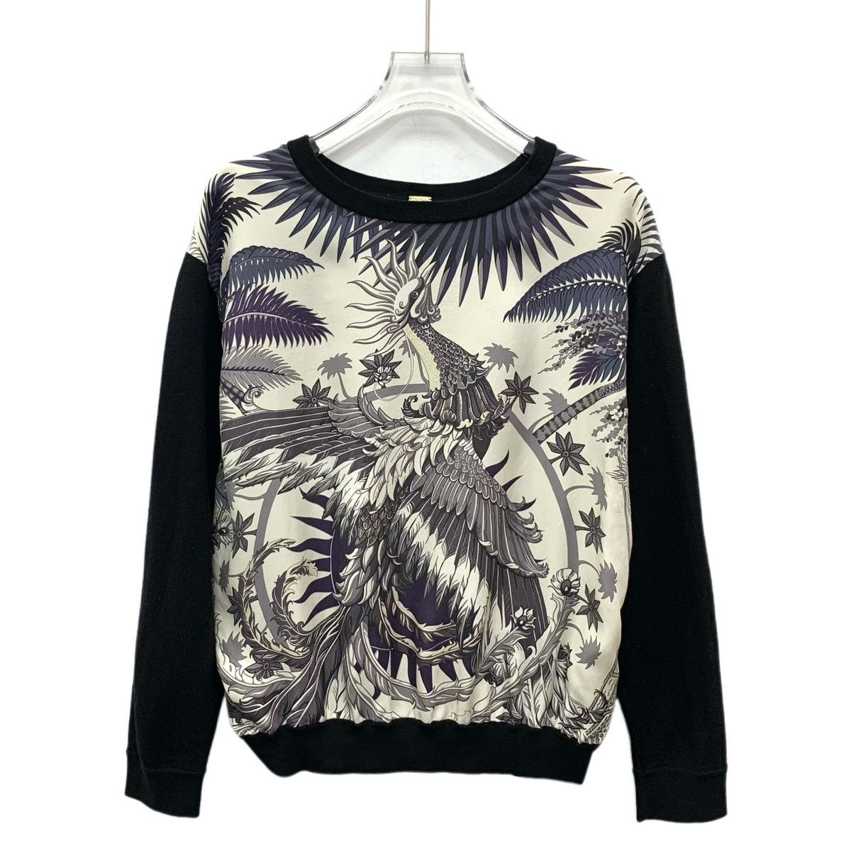 Hermes Hermes Black Silk Phoenix Long Sleeve Knit Sweater K26WX Size M / US 6-8 / IT 42-44 - 1 Thumbnail