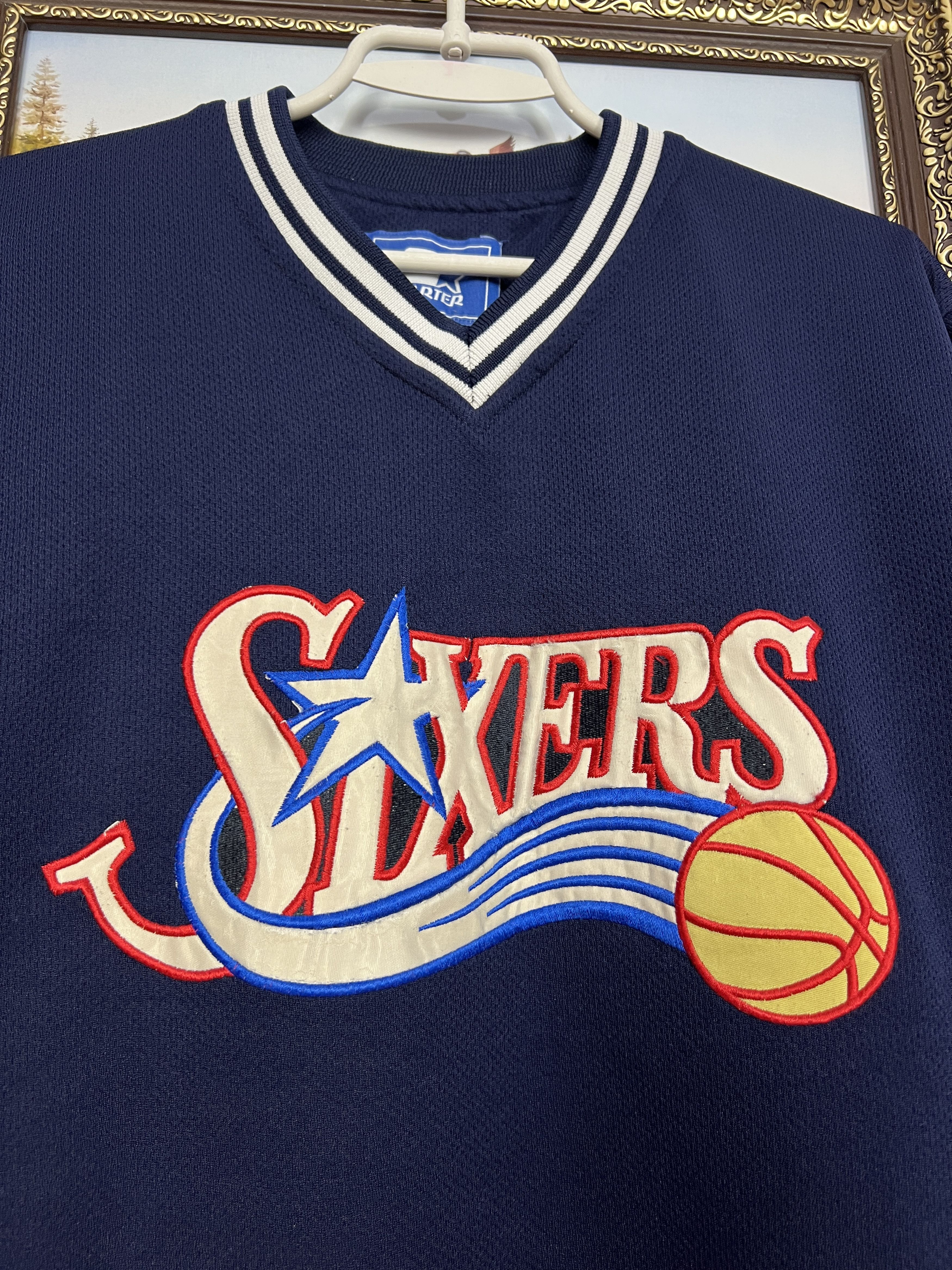 Starter Philadelphia 76ers Iverson NBA Warm Up Shooting Jersey Size US M / EU 48-50 / 2 - 4 Thumbnail