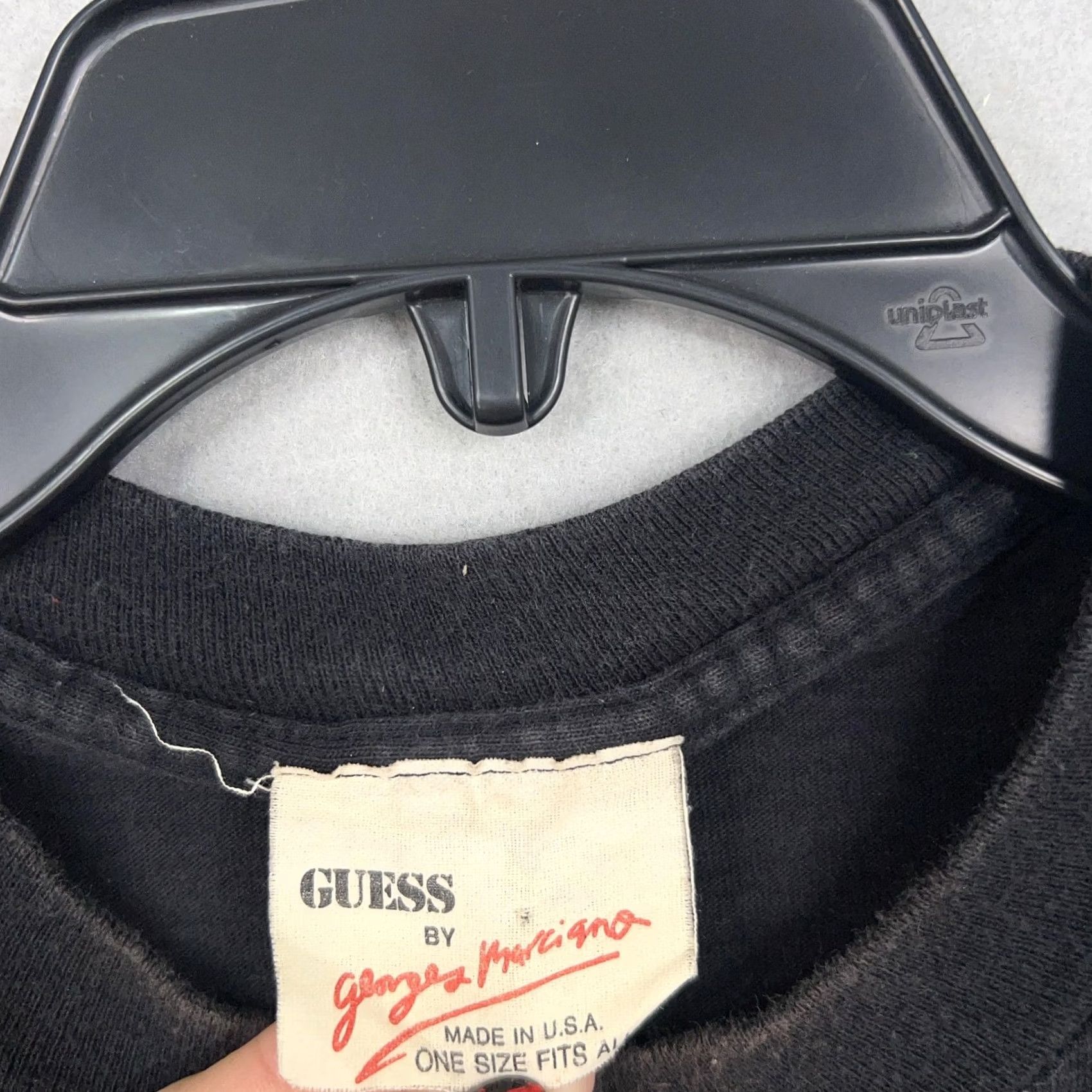 Guess VINTAGE GUESS Shirt Mens One Size XL Black Star Logo 90s USA Georges Marciano T-Shirt Short Sleeve Crew Neck Size US XL / EU 56 / 4 - 4 Thumbnail