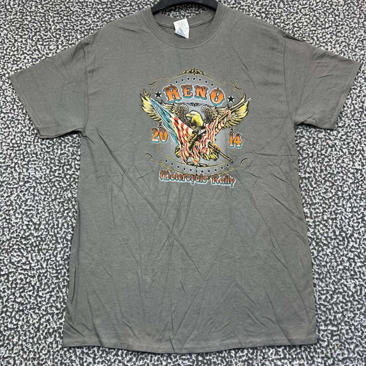 Gildan Vintage Reno Motorcycle Rally Shirt Men M Short Sleeve New Size US M / EU 48-50 / 2 - 2 Thumbnail