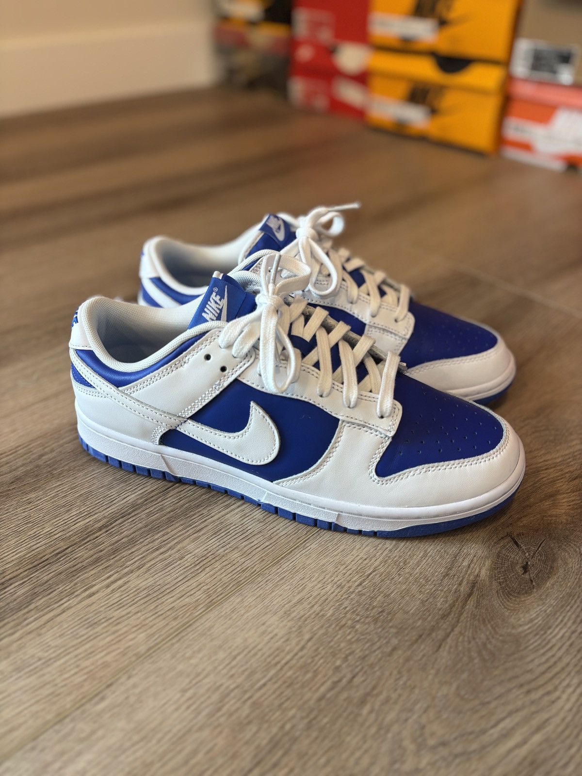 Nike Nike Dunk Low White Racer Blue 2022 Size US 9.5 / EU 42-43 - 1 Thumbnail