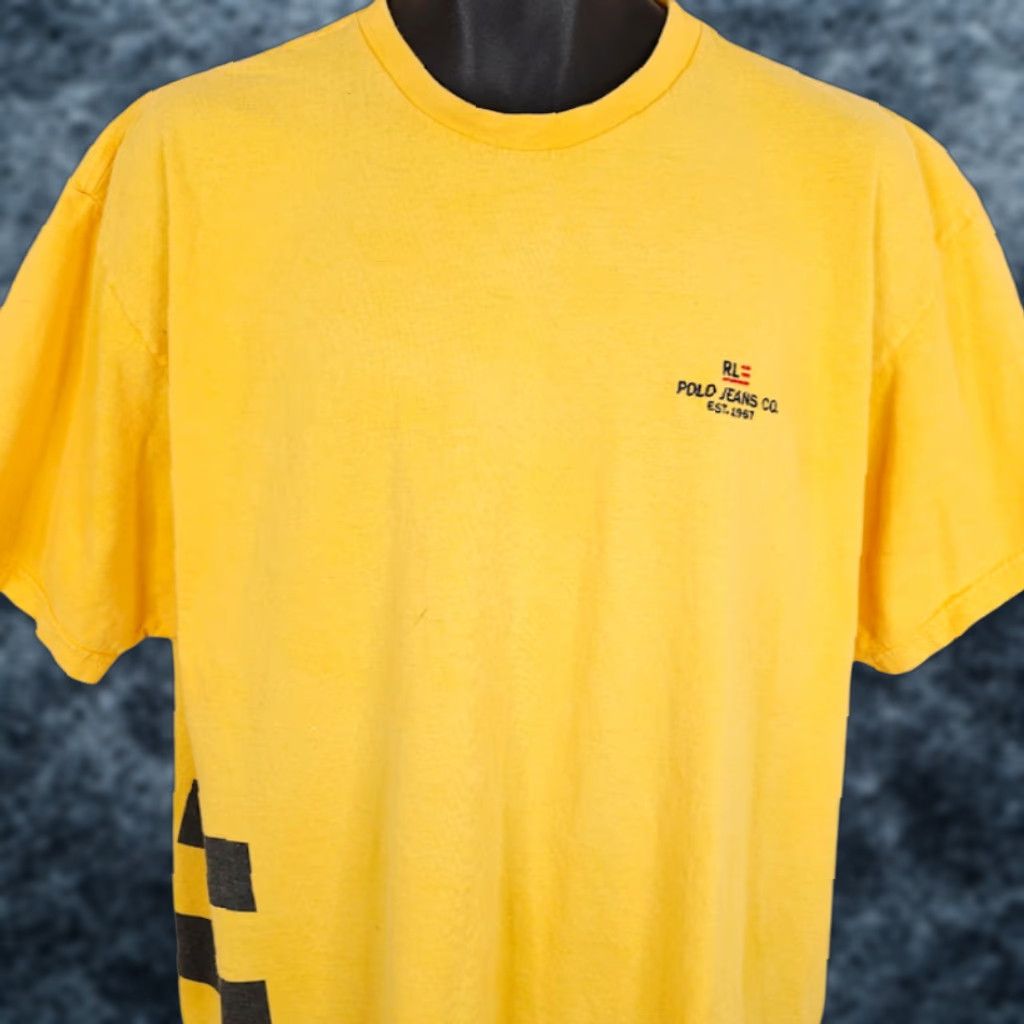 Polo Ralph Lauren VINTAGE Polo Jeans Company T Shirt Mens XL Yellow 90s Y2K Oversized Polo Ralph Lauren Shirt Mens XL Yellow 90s Y2K Size US XL / EU 56 / 4 - 1 Thumbnail