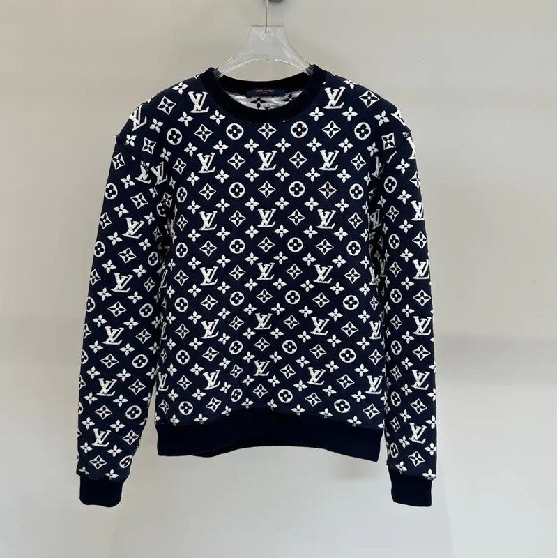Louis Vuitton Louis Vuitton Navy Logo Print Cotton Sweatshirt 0089 Size US XS / EU 42 / 0 - 1 Thumbnail