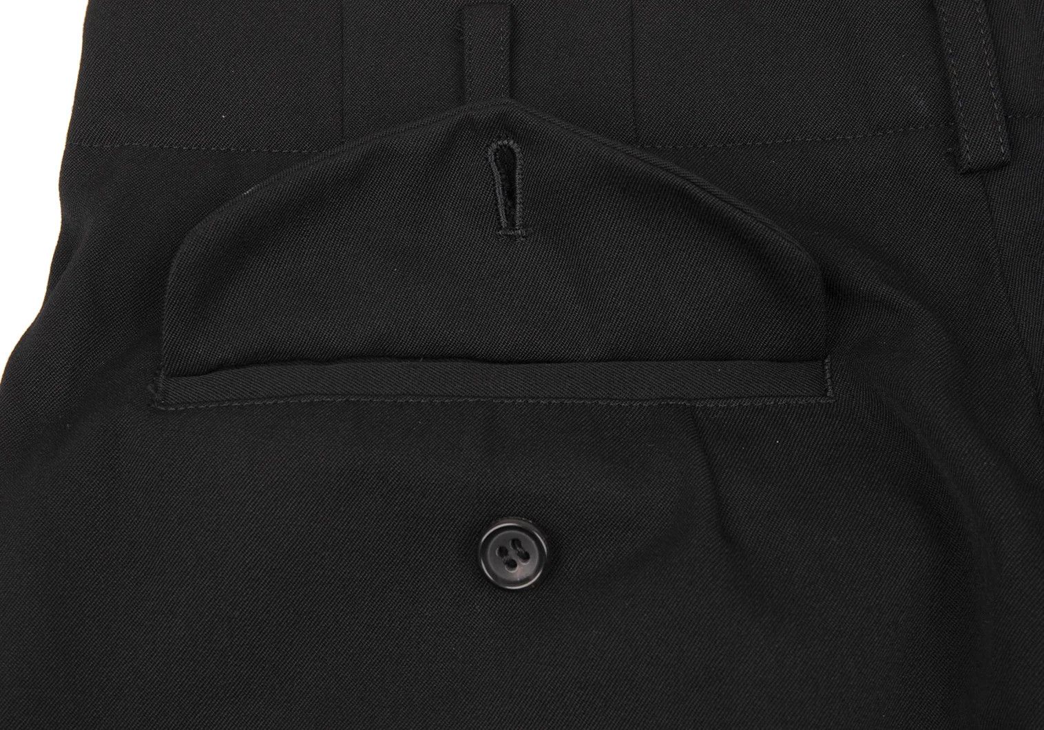 Comme des Garcons Homme Plus Wool Gabardine Hem Layered Double Pants in Black, Size M Size US 36 / EU 52 - 9 Thumbnail