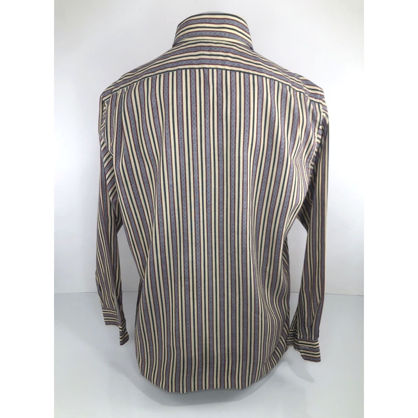 Gant GANT SHIRTMAKERS Vintage 1960s UNION MADE Mens 17 / 34 Shirt Long Sleeve Button-Up Blue Pale Yellow Red Size US XL / EU 56 / 4 - 5 Thumbnail