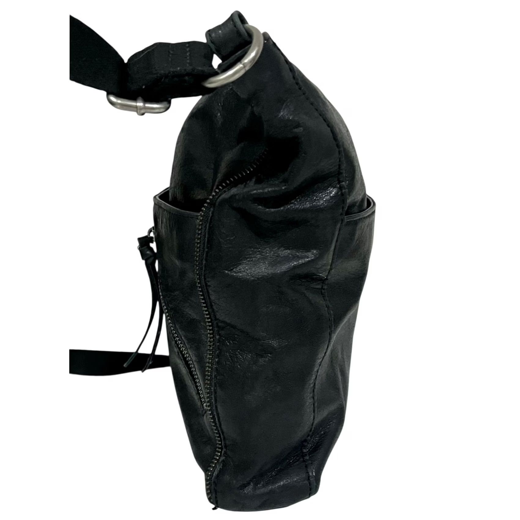 The Sak The Sak Purse Black Leather Crossbody Hobo with Zipper Detailing & Studs Women Bag Casual Size ONE SIZE - 7 Thumbnail