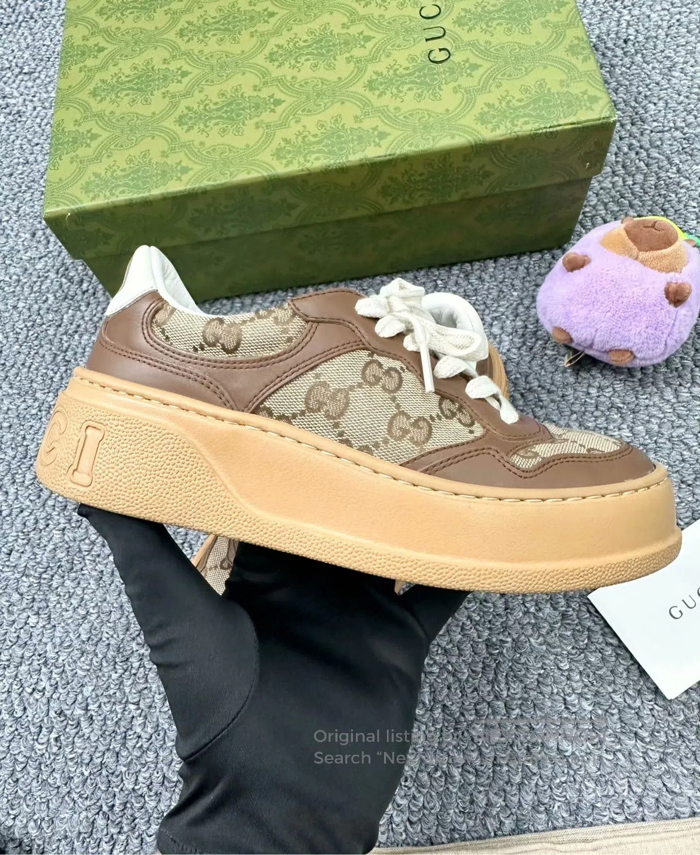 Gucci Guicci Brown Double G Logo Biscuit Shoes| Size US 5 / IT 35 - 3 Thumbnail