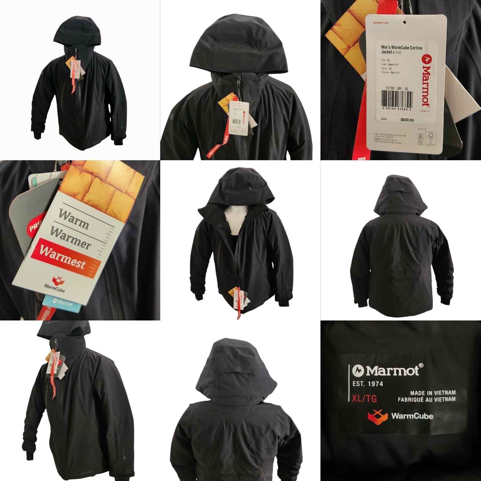 Other Marmot Cortina Hooded Warmcube Black Jacket #12130 XL $600 Size XL / US 12-14 / IT 48-50 - 8 Thumbnail