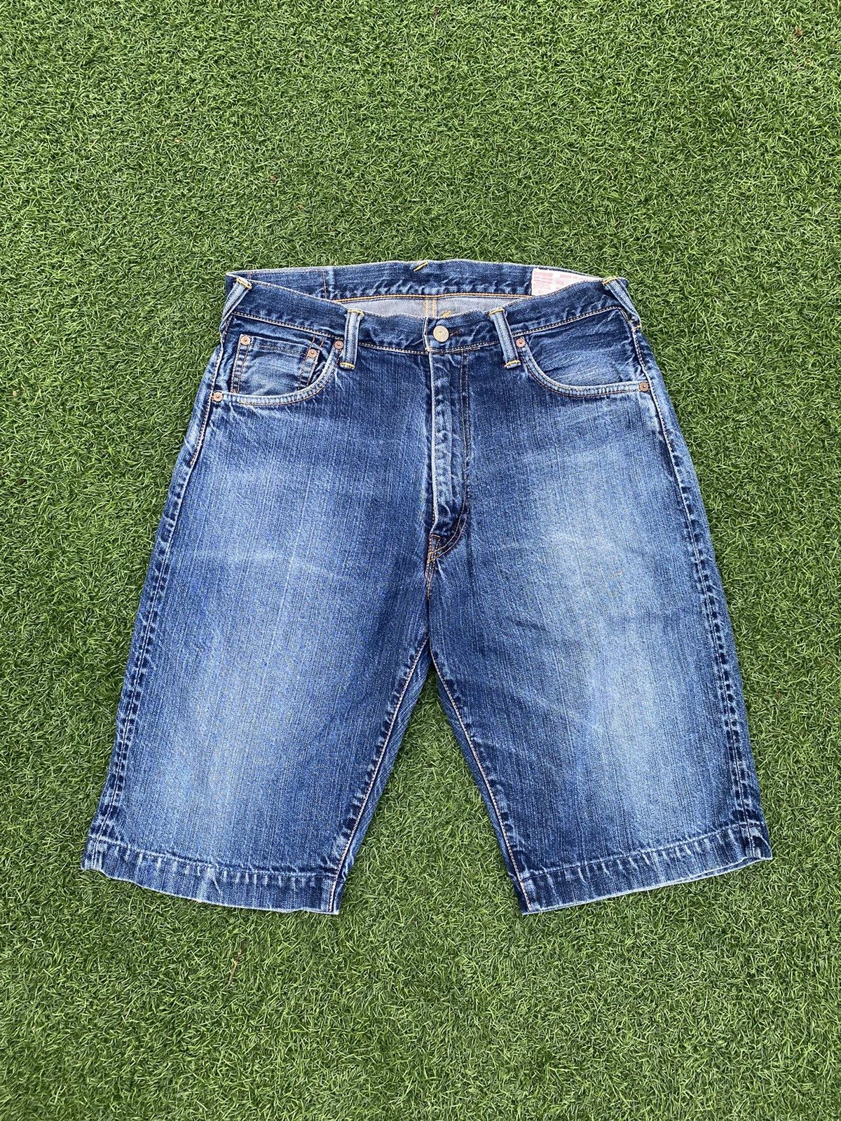 Evisu EVISU WHITE SEAGULL W RED SELVEDGE SHORT DENIM JEANS Size US 31 - 5 Thumbnail
