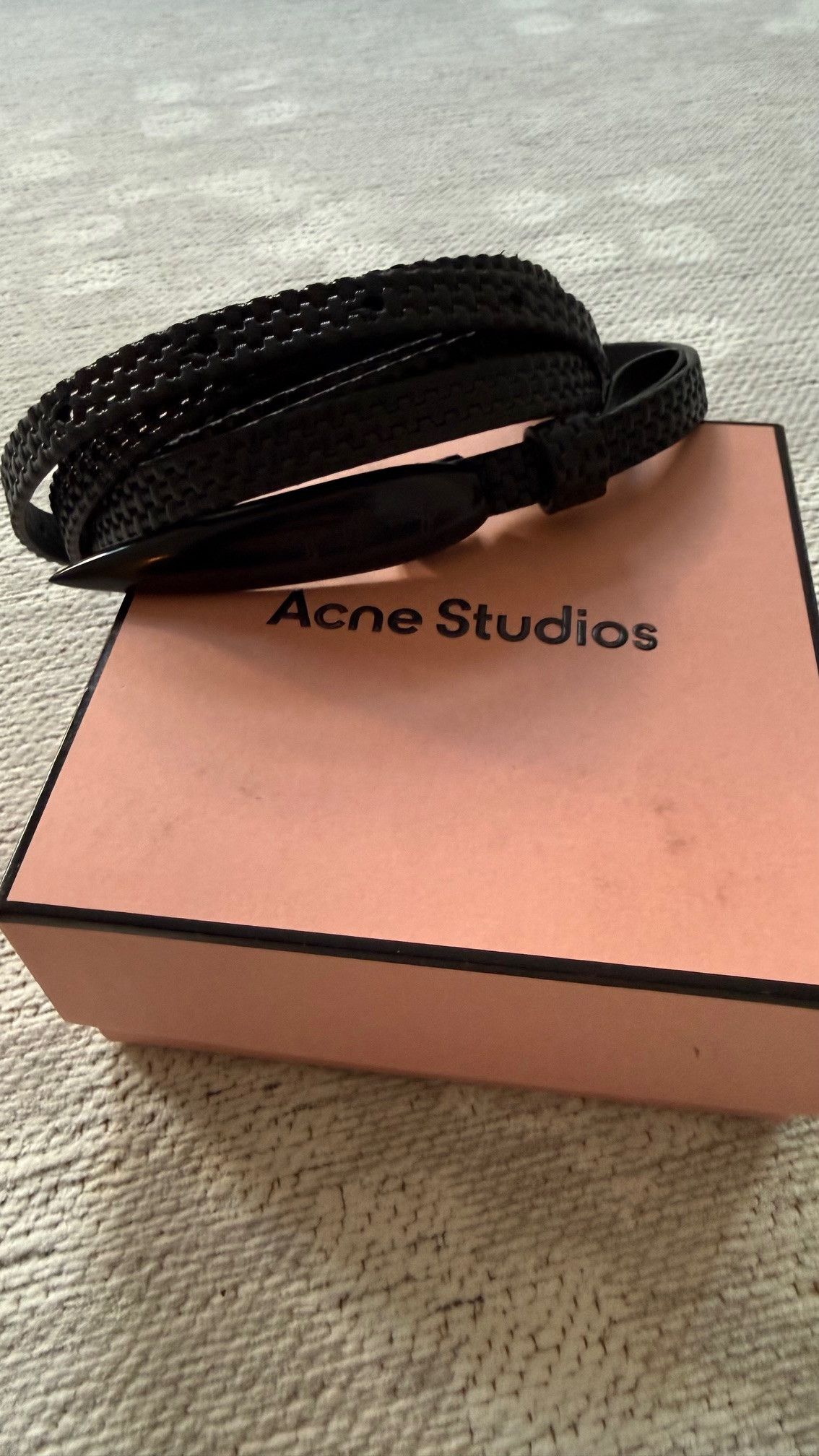 Acne Studios ACNE STUDIOS Infinity Belt black leather 275 cm new unisex Size ONE SIZE - 2 Thumbnail