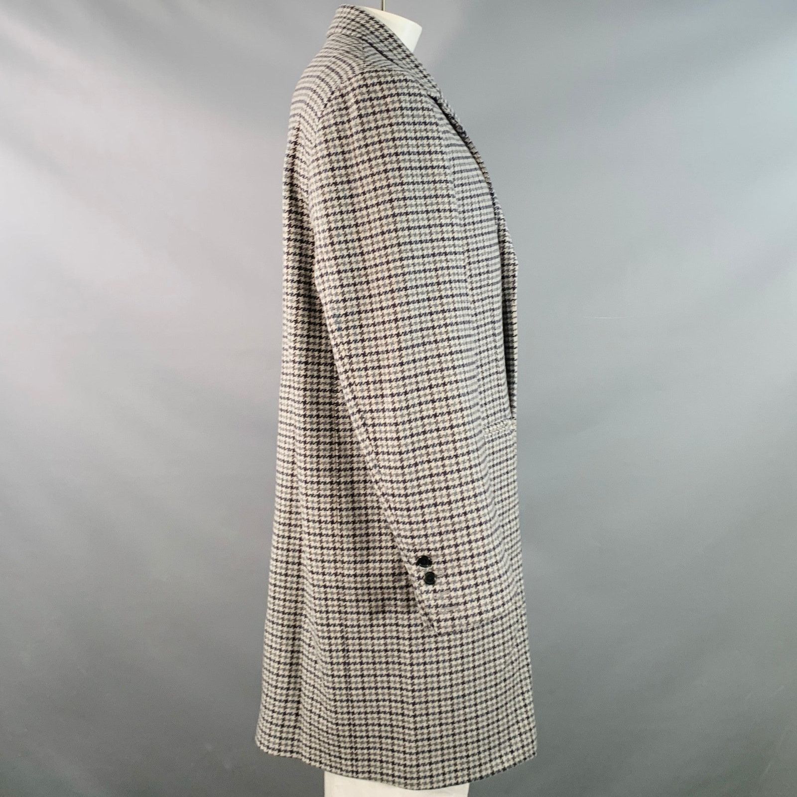 Dondup DONDUP Houndstooth Wool Single Breasted Notch Lapel Coat Size US XL / EU 56 / 4 - 3 Thumbnail