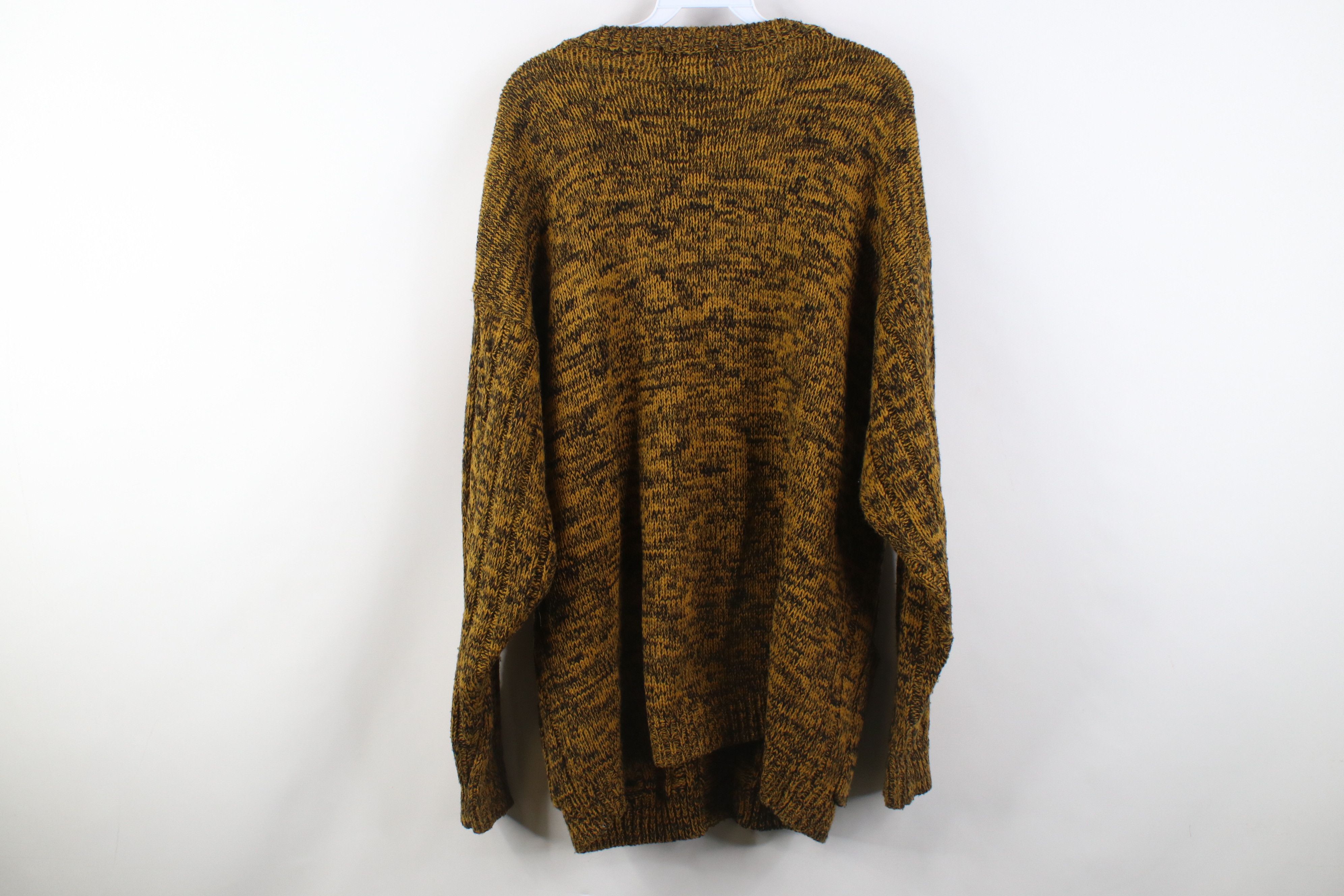 Vintage Vintage 90s Streetwear Chunky Knit Cardigan Sweater Yellow Size XXL / US 16-18 / IT 52-54 - 9 Thumbnail