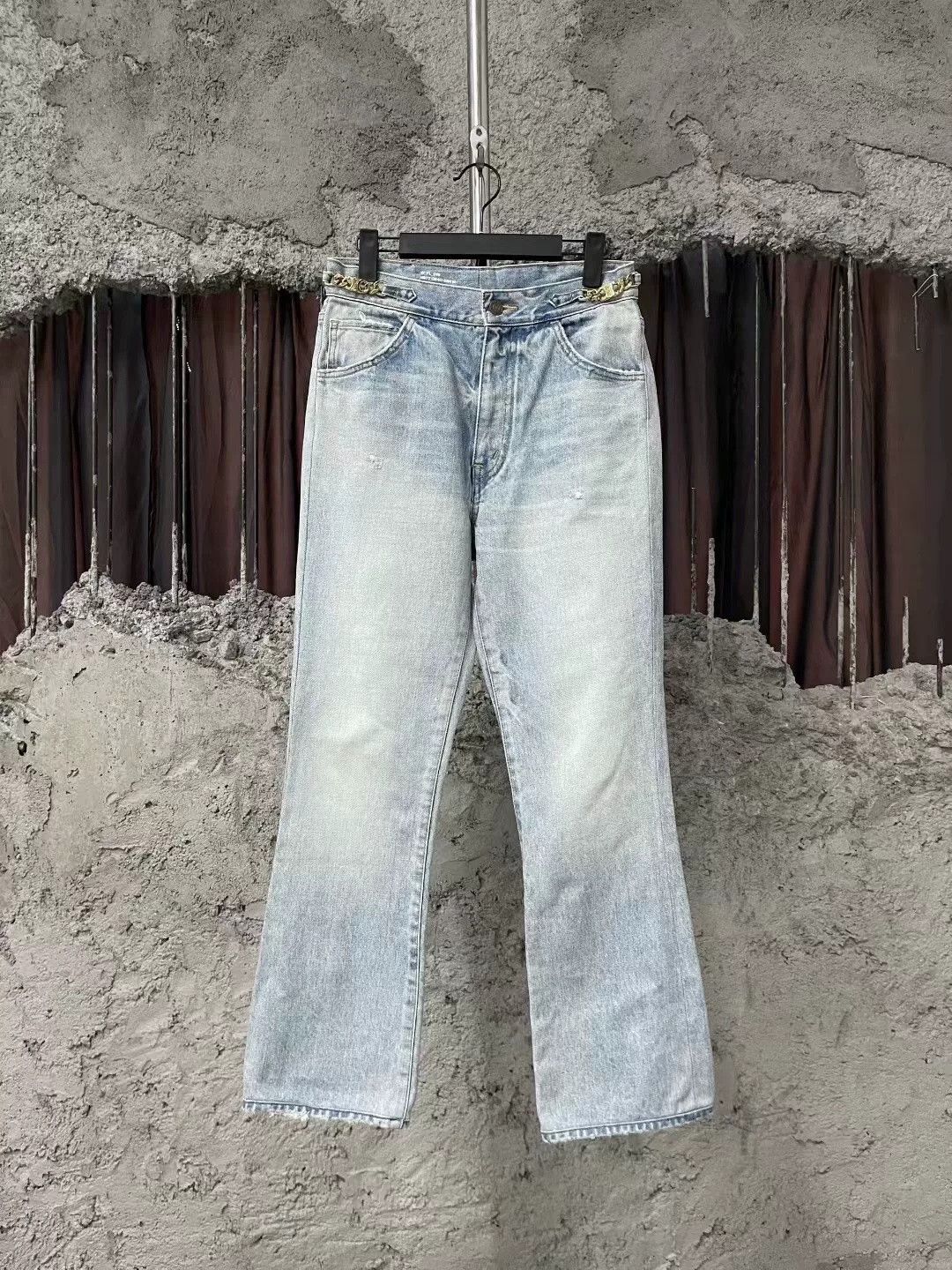 Celine Celine Gold Chain Triomphe Flared Jeans Size US 7 / EU 40 - 1 Thumbnail