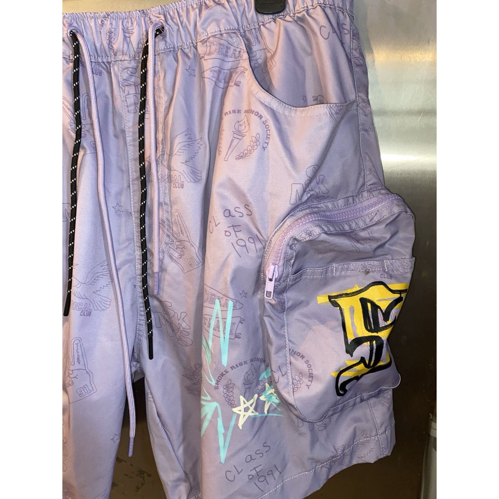 Other Smoke Rise Graphic Print Cargo Shorts Lavender Size US 36 / EU 52 - 3 Thumbnail
