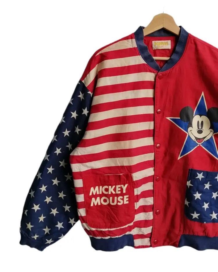 Japanese Brand Vintage Mickey Mouse POPPINS American Flag Jacket Size US M / EU 48-50 / 2 - 9 Thumbnail