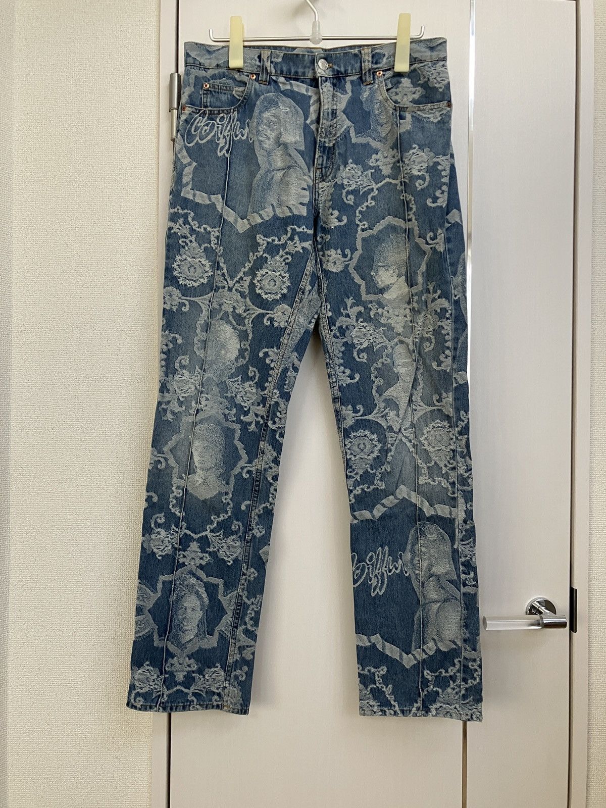 Martine Rose Avalon Jean - Jaquard Vintage Wash Denim Pants