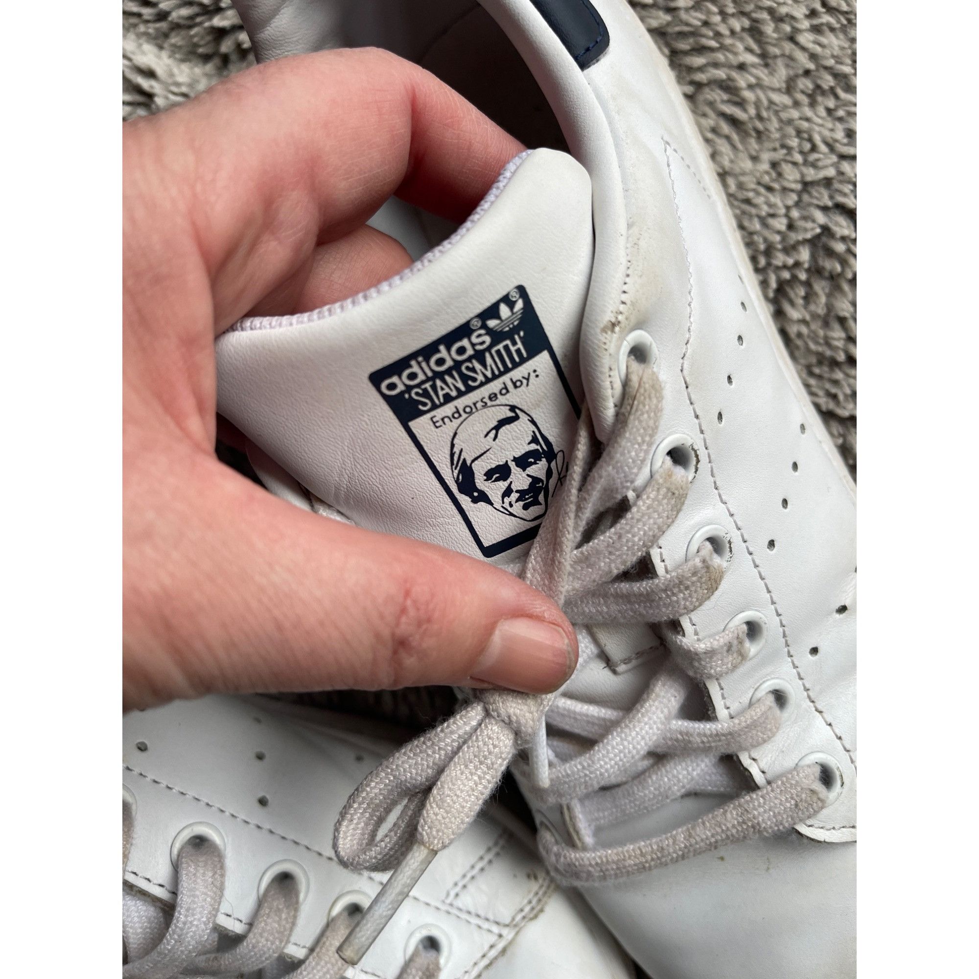 Adidas Adidas Stan Smith Originals White Dark Blue Sneakers Mens 4 Size US 5.5 / IT 35.5 - 3 Thumbnail