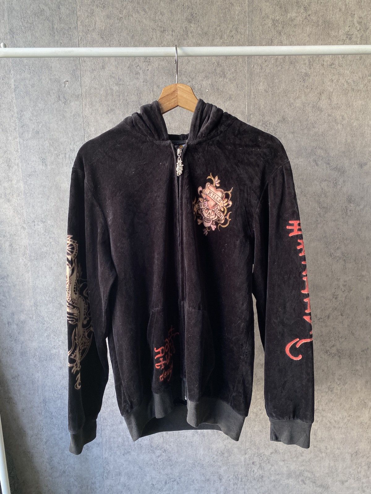 Ed Hardy Ed Hardy Velvet Hoodie Size US M / EU 48-50 / 2 - 3 Thumbnail