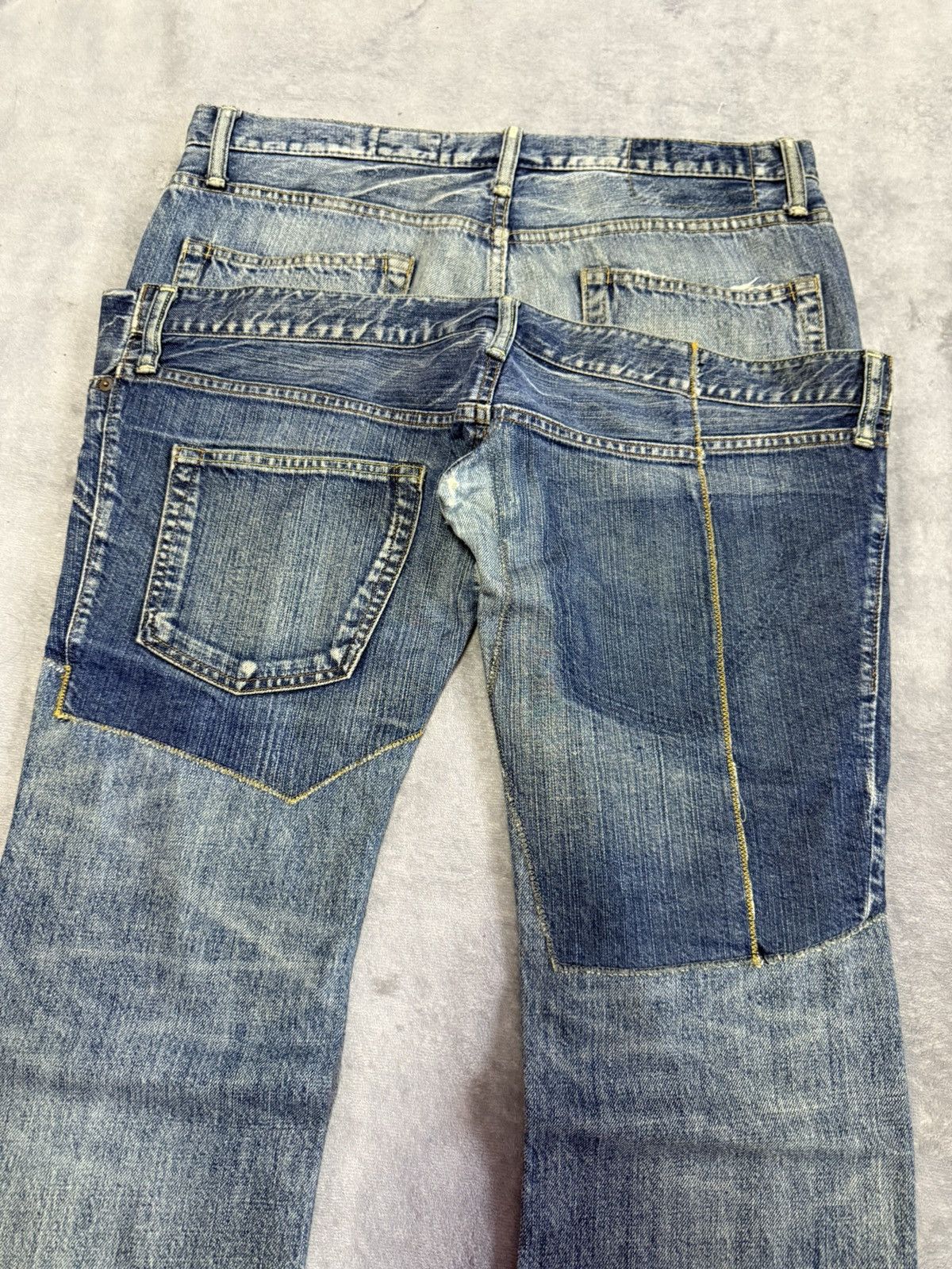 Japanese Brand × Le Grande Bleu (L.G.B.) Antgauge Japan Asymmetrical Pocket Double Waist Fade Jeans Size US 32 / EU 48 - 9 Thumbnail
