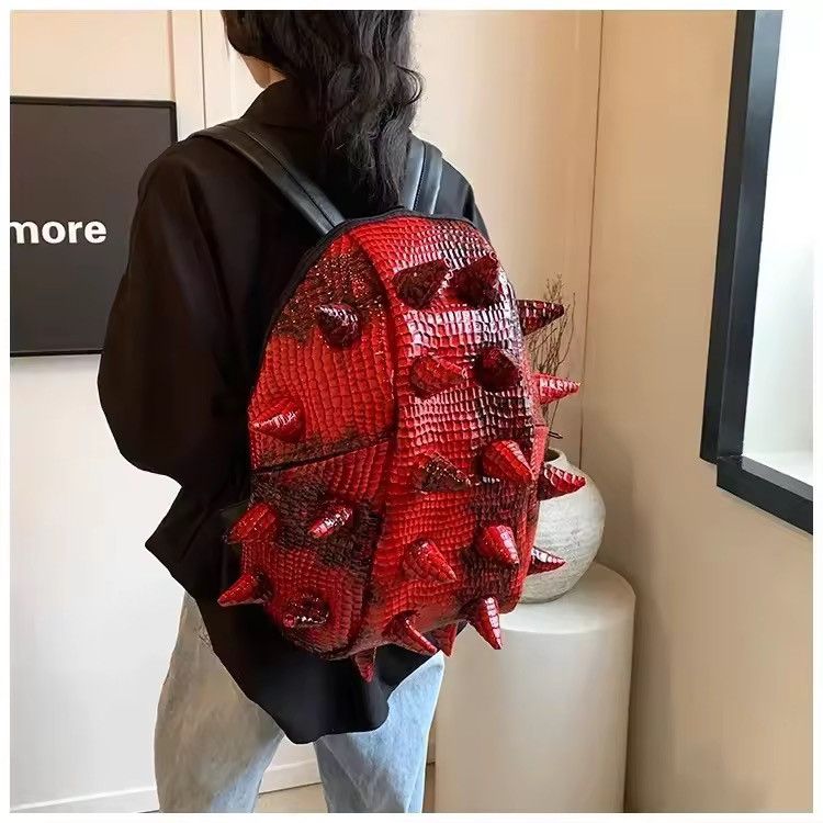 Japanese Brand Architectural Spiked Shell Backpack - PU Leather Size ONE SIZE - 3 Thumbnail