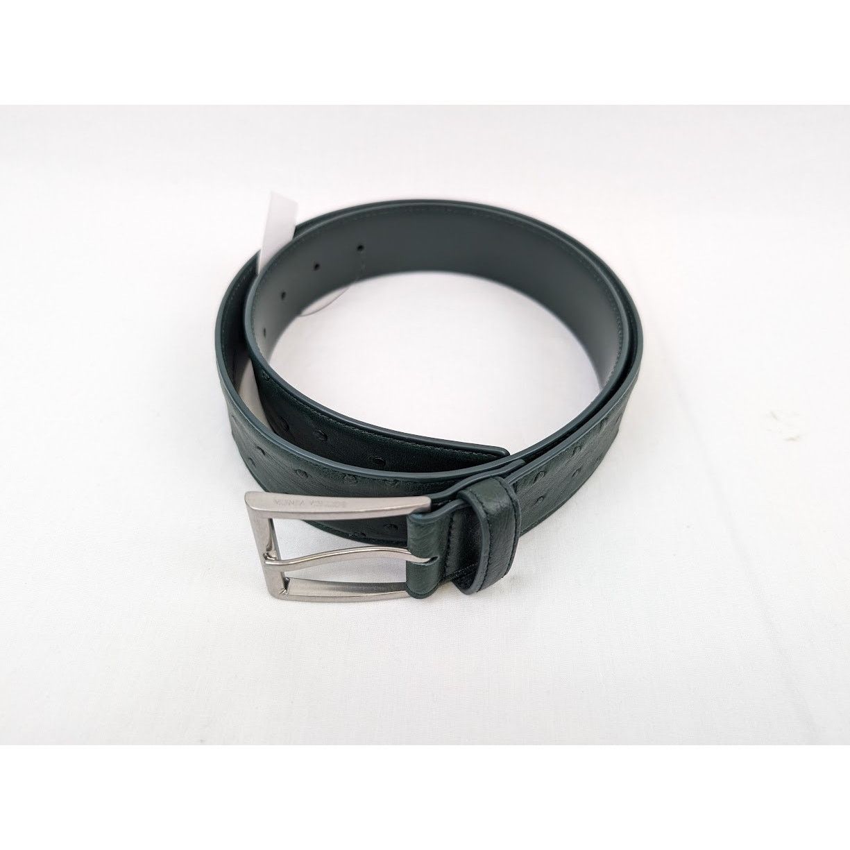Bottega Veneta o1rshd1 Size: 85 / Struzzo Light Calf Belt in Pine Green Size 32 - 2 Thumbnail