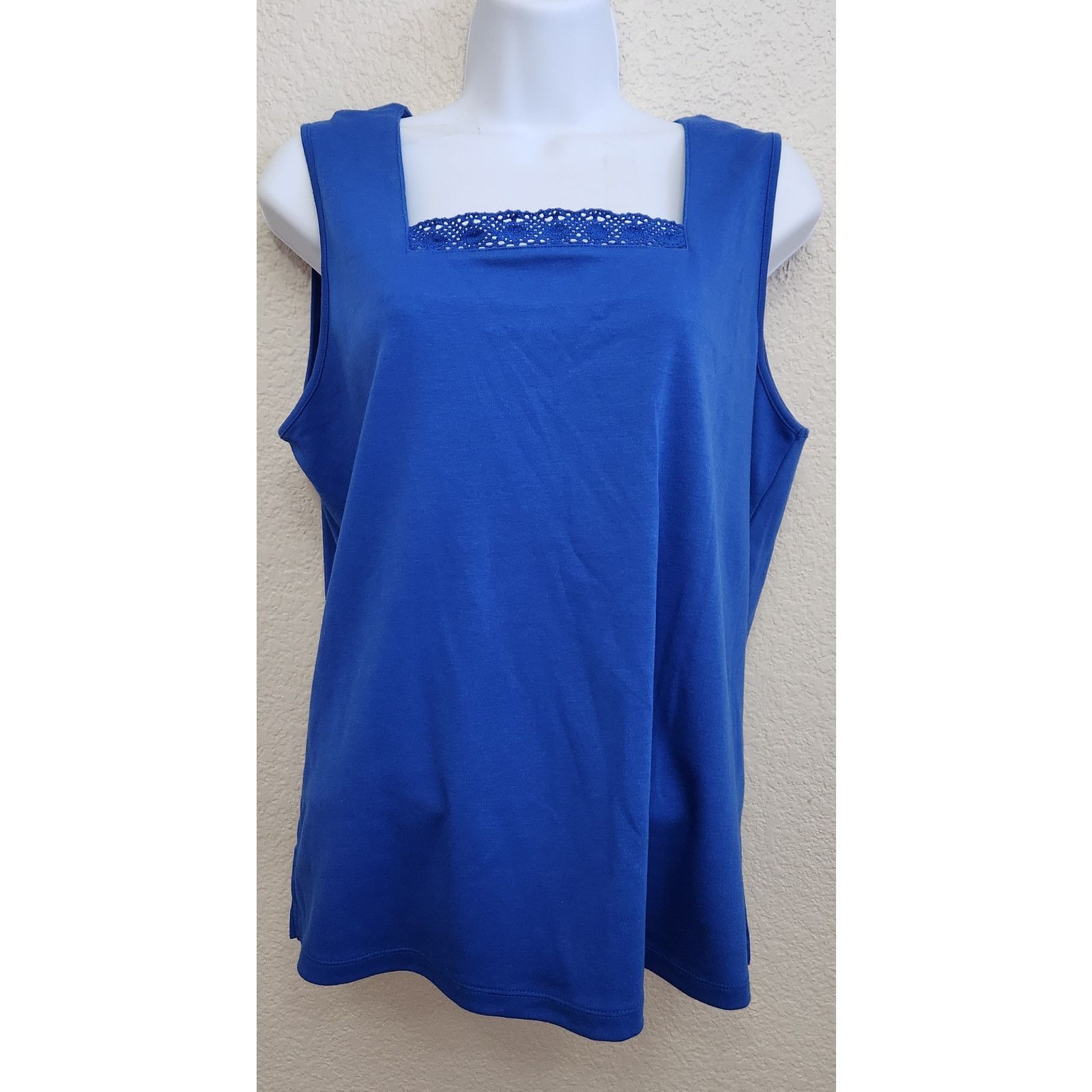 Other Draper's & Damon's Blue Lace Square Neck Sleeveless Top L Size L / US 10 / IT 46 - 1 Thumbnail