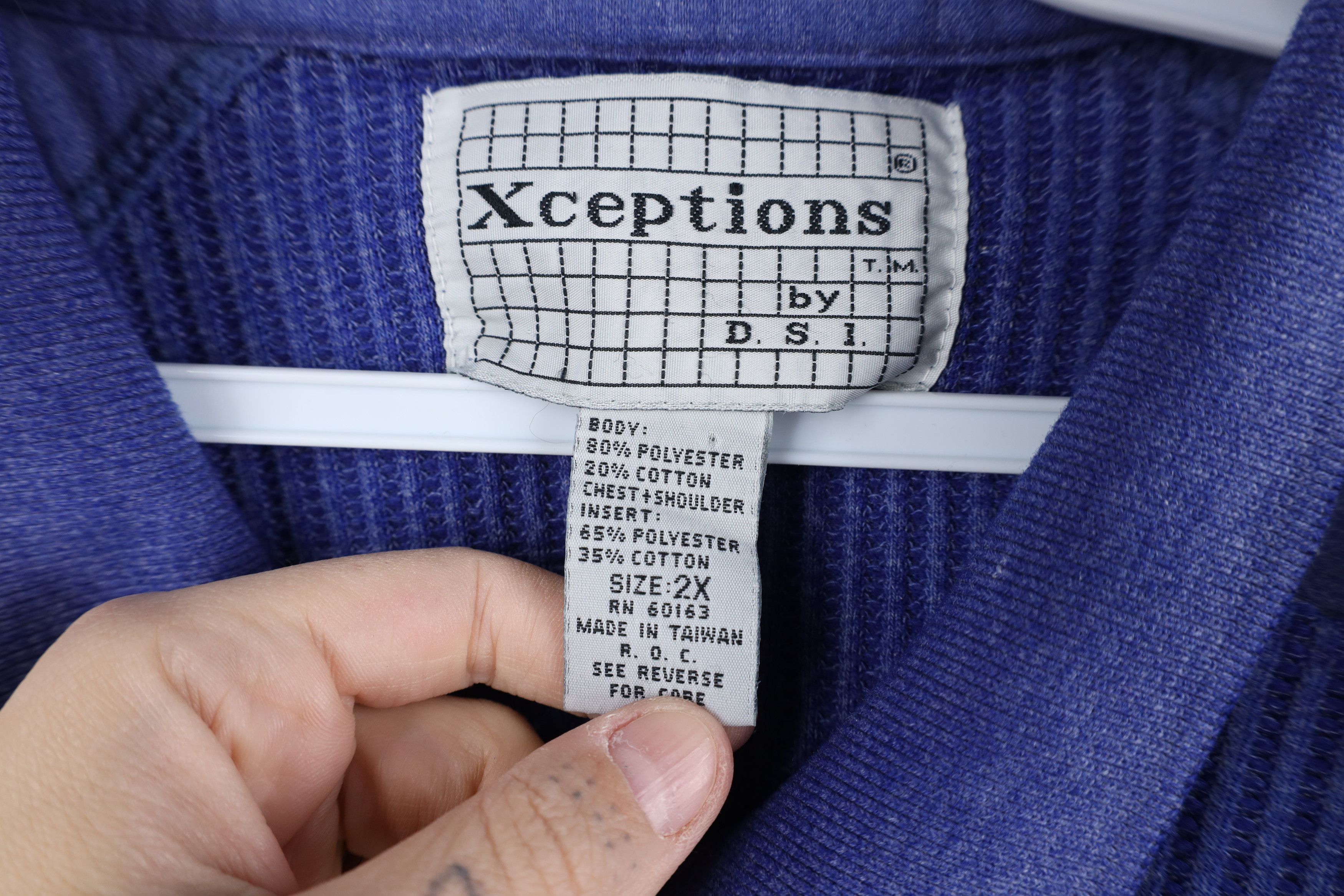 Vintage Vintage 90s Streetwear Waffle Knit Pullover Polo Shirt Size US XXL / EU 58 / 5 - 6 Thumbnail
