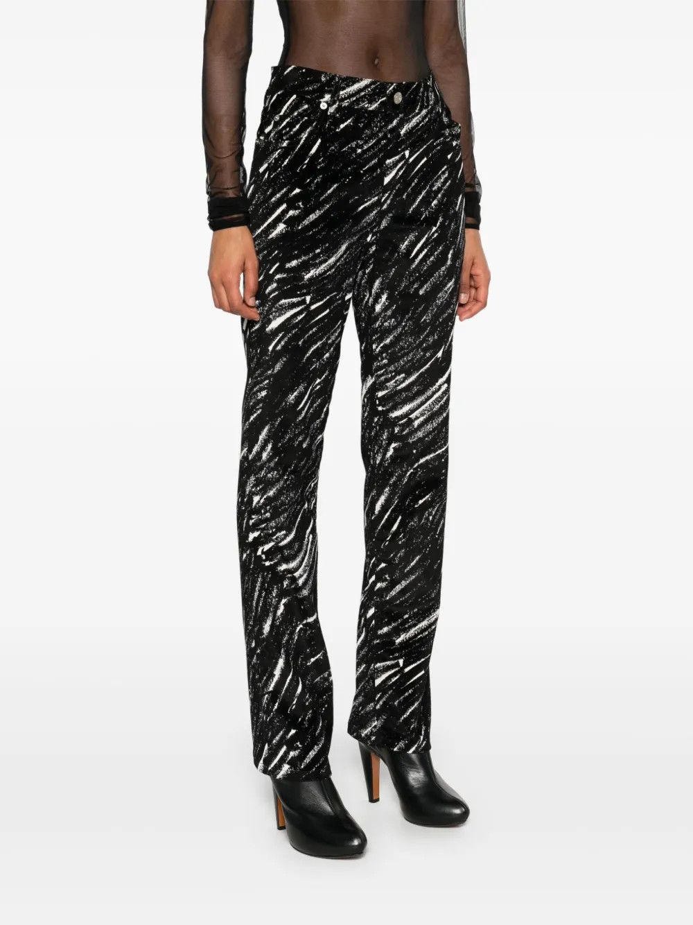 Marni o1y1125 Casual Pant in Black/White Size 26" / US 2 / IT 38 - 2 Thumbnail