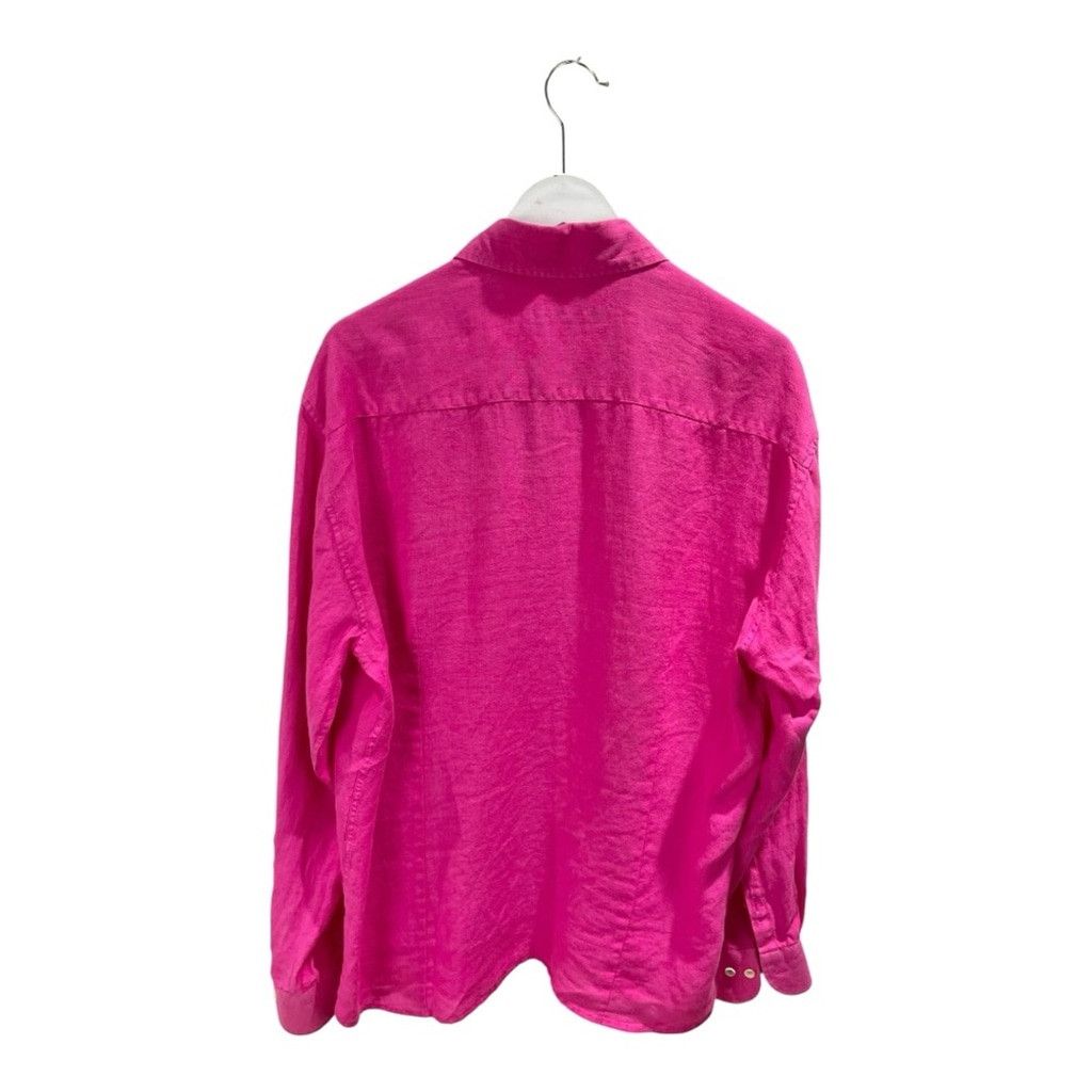 Other Poggianti Hot Pink 100% Italian Linen Shirt Size 17.5/ IT 44 Size US L / EU 52-54 / 3 - 3 Thumbnail