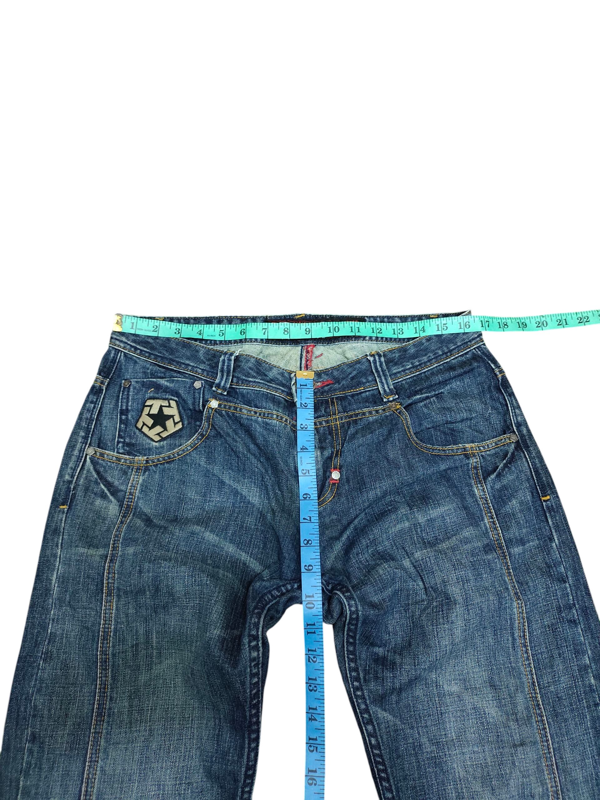Tribal Streetwear 2000s Tribal Streetwear Embroidered Logo Pocket Denim Jeans Size US 33 - 14 Thumbnail