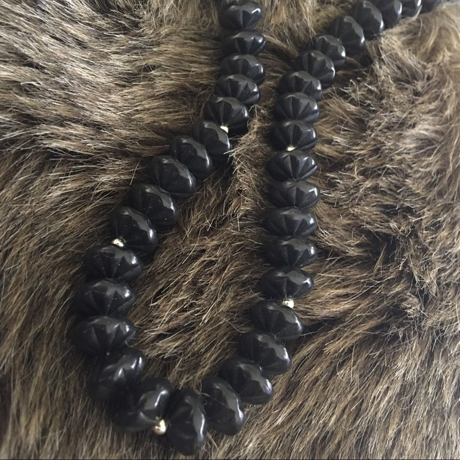 Vintage Vintage black textured disc bead necklace Size ONE SIZE - 6 Thumbnail
