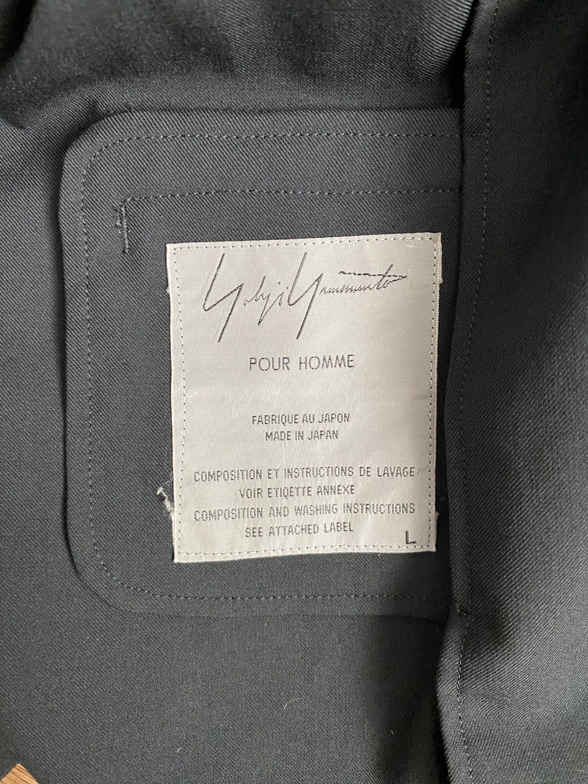 Yohji Yamamoto Yohji Yamamoto Pour Homme Wool Gaba Chinese Jacket SS99 Size US L / EU 52-54 / 3 - 4 Thumbnail