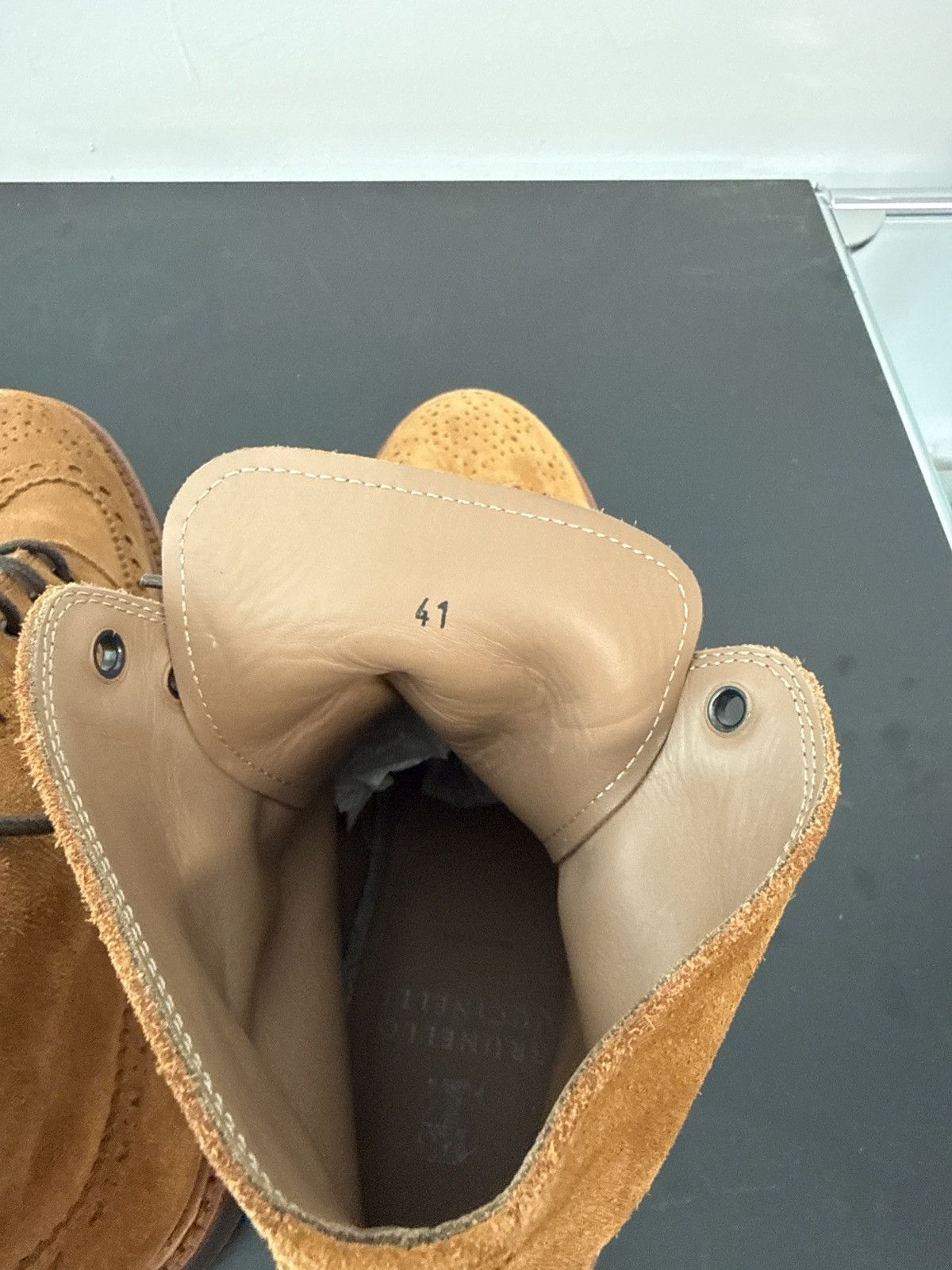 Brunello Cucinelli Brunello Cucinelli Suede Wingtip Brogue Derby Boots Size US 7.5 / EU 40-41 - 5 Thumbnail